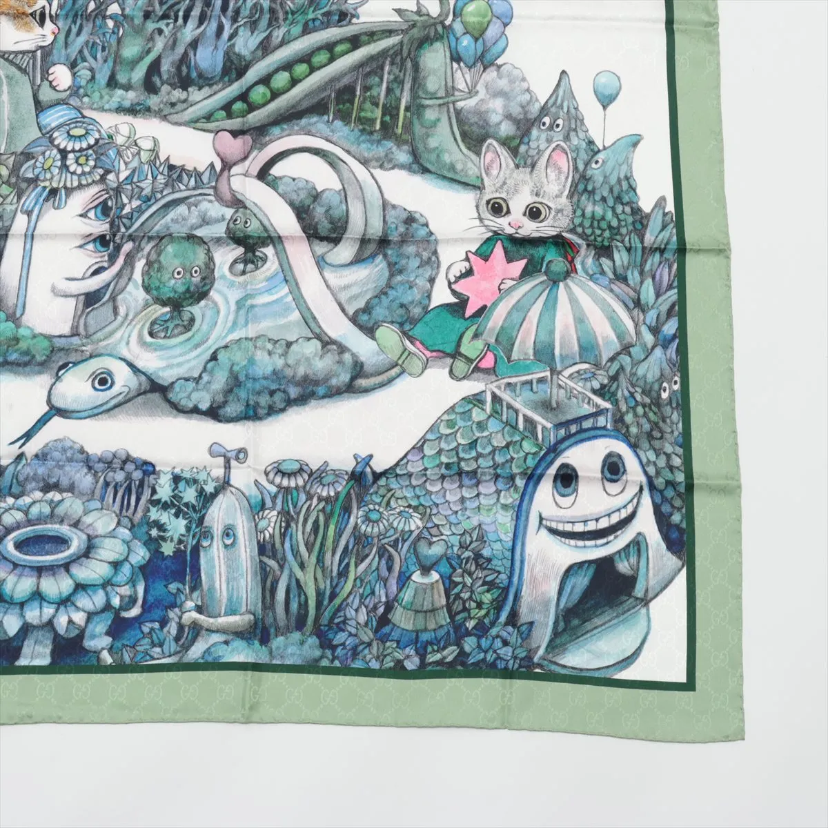 x Higuchi Yuko 863477 Scarf, Silk, Green, — view 4