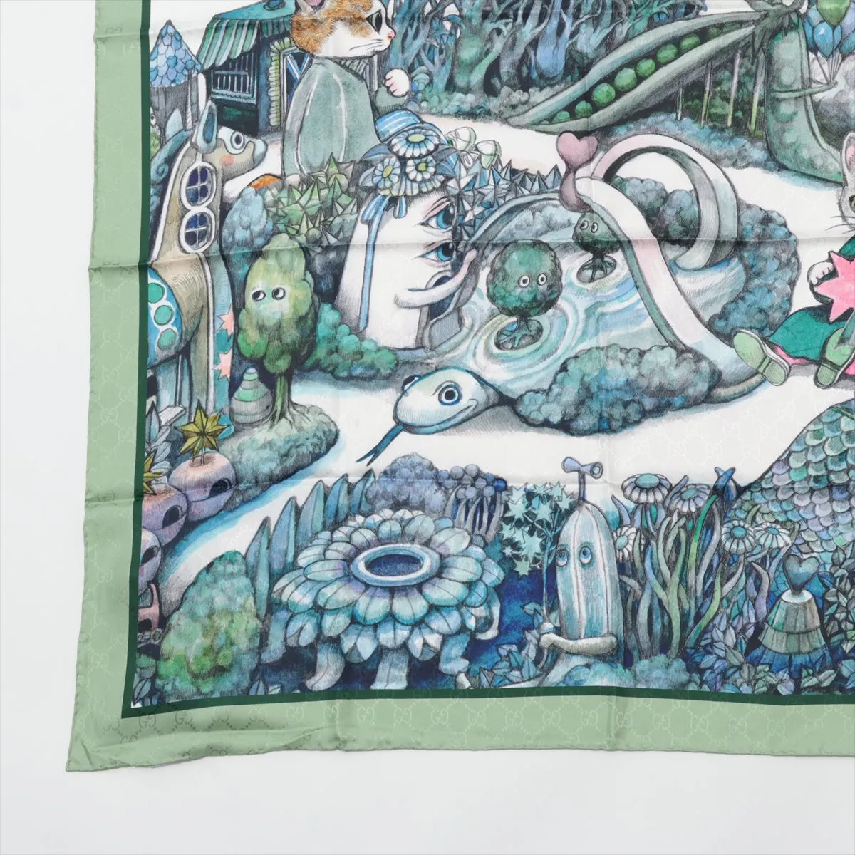 x Higuchi Yuko 863477 Scarf, Silk, Green, — view 5