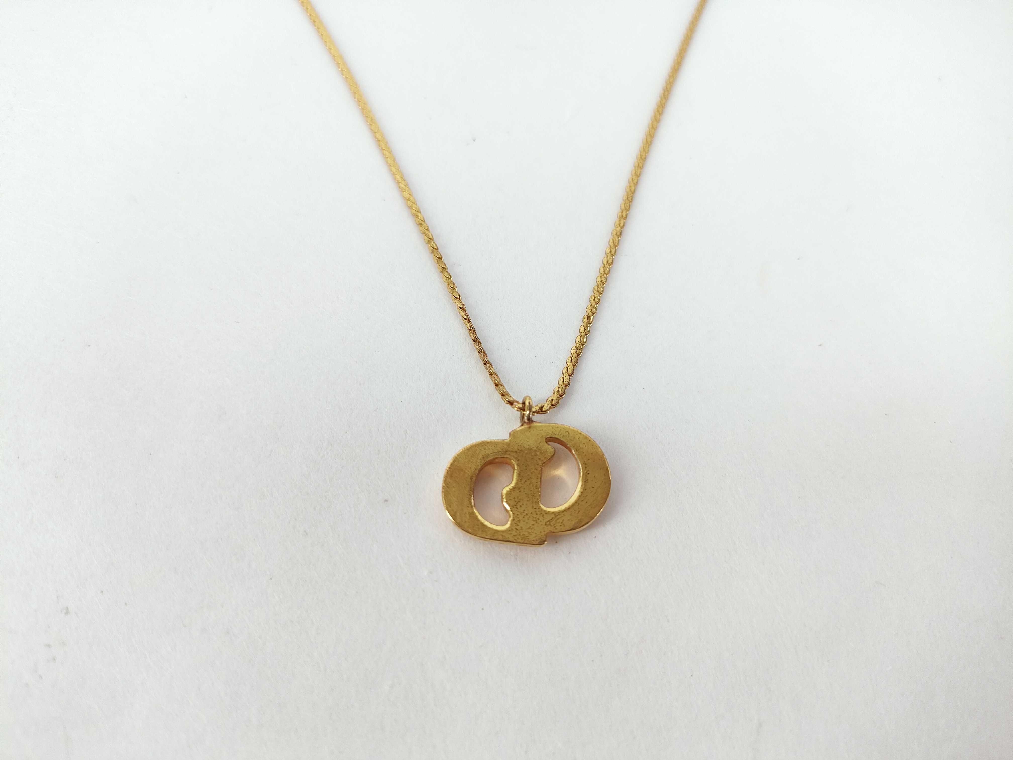 CD Logo Gold Necklace — view 2