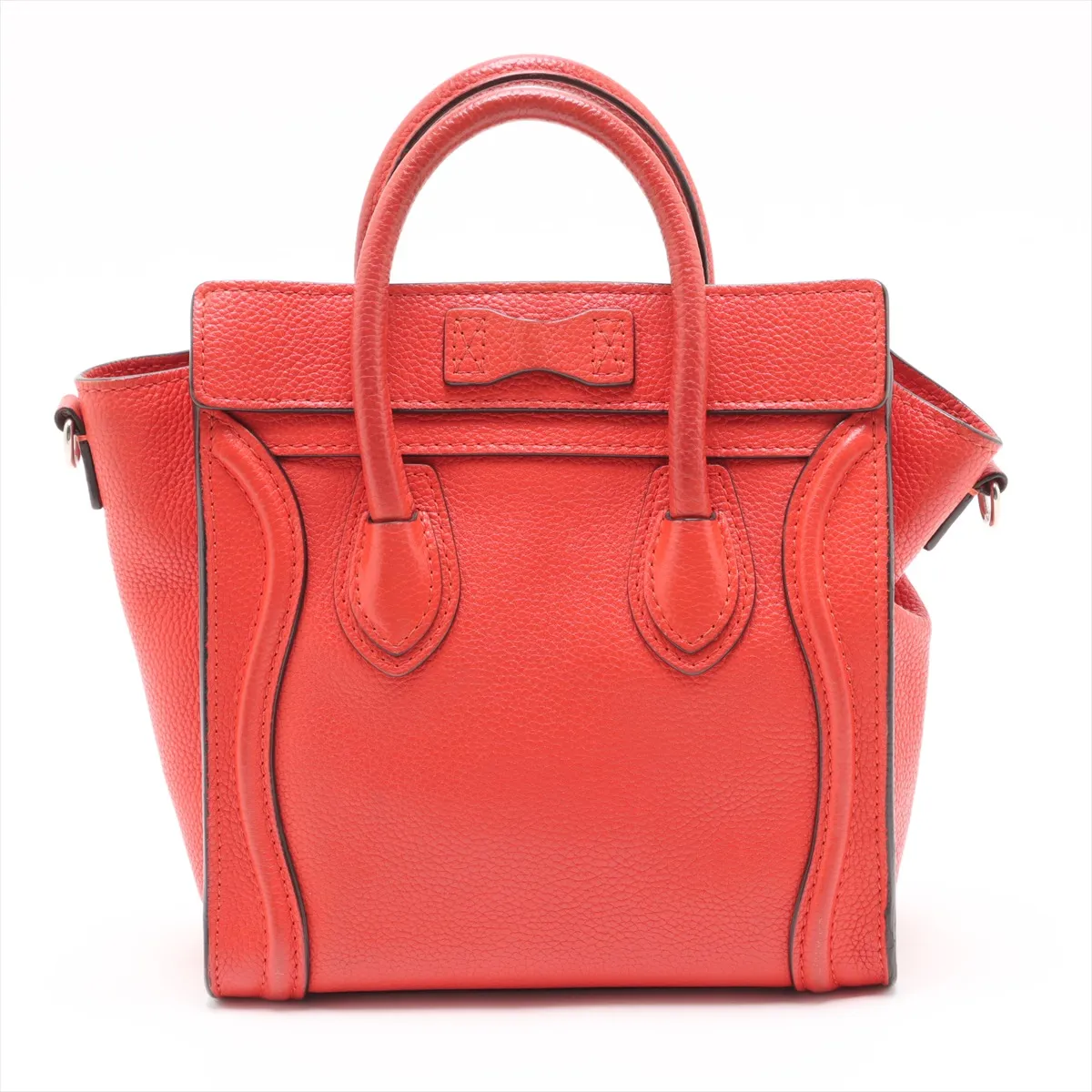 Luggage Nano Shopper Leather Handbag Red — view 2