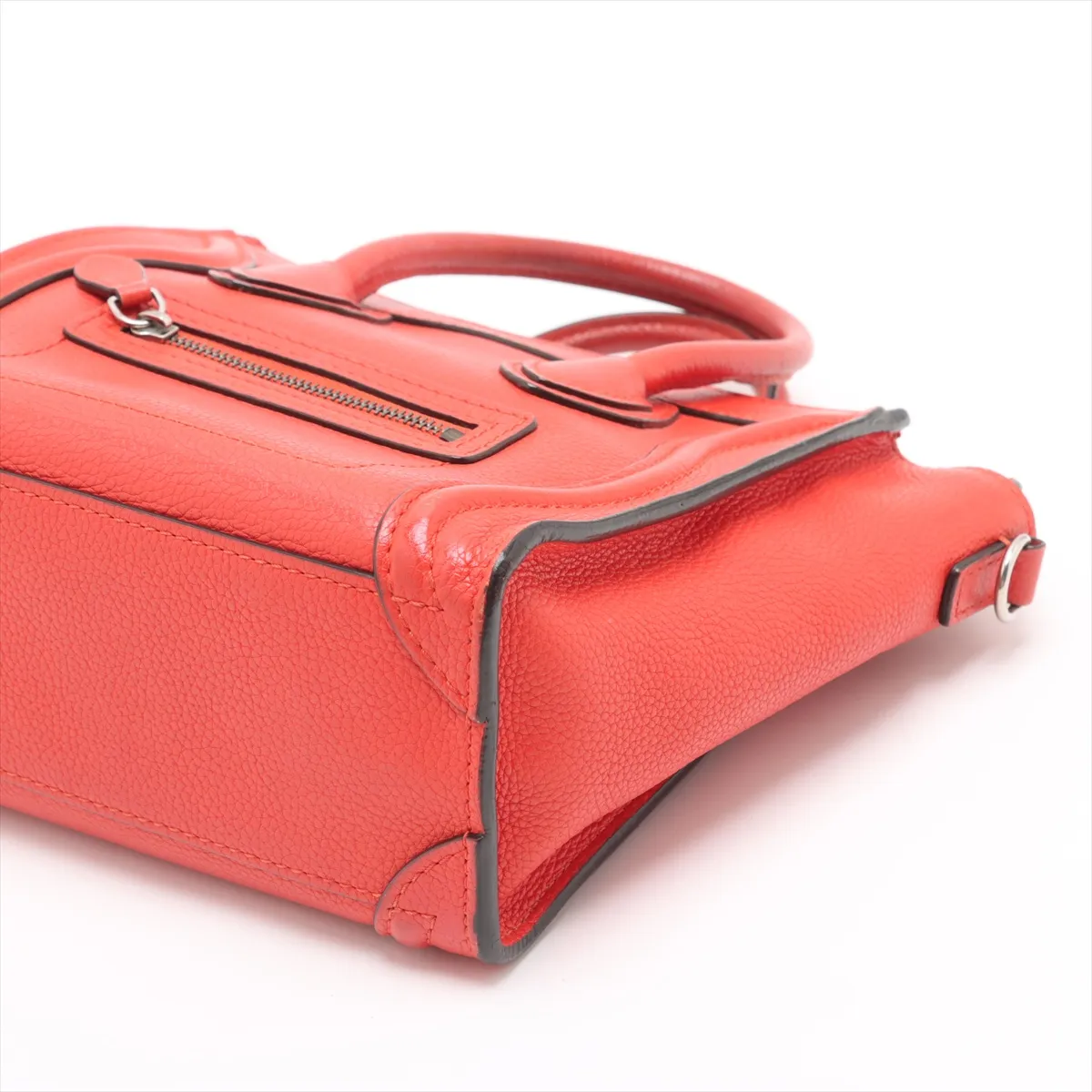 Luggage Nano Shopper Leather Handbag Red — view 3