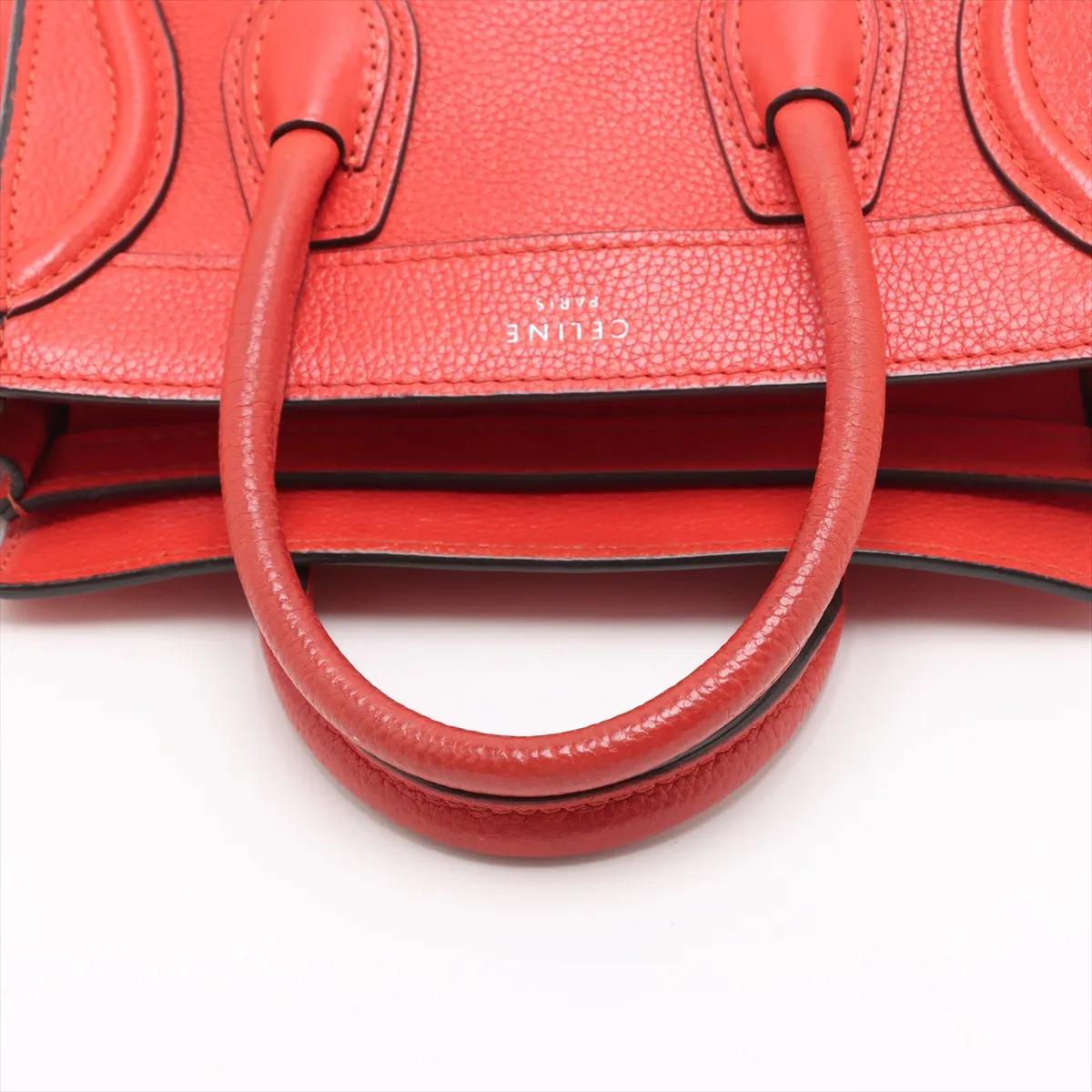 Luggage Nano Shopper Leather Handbag Red — view 5