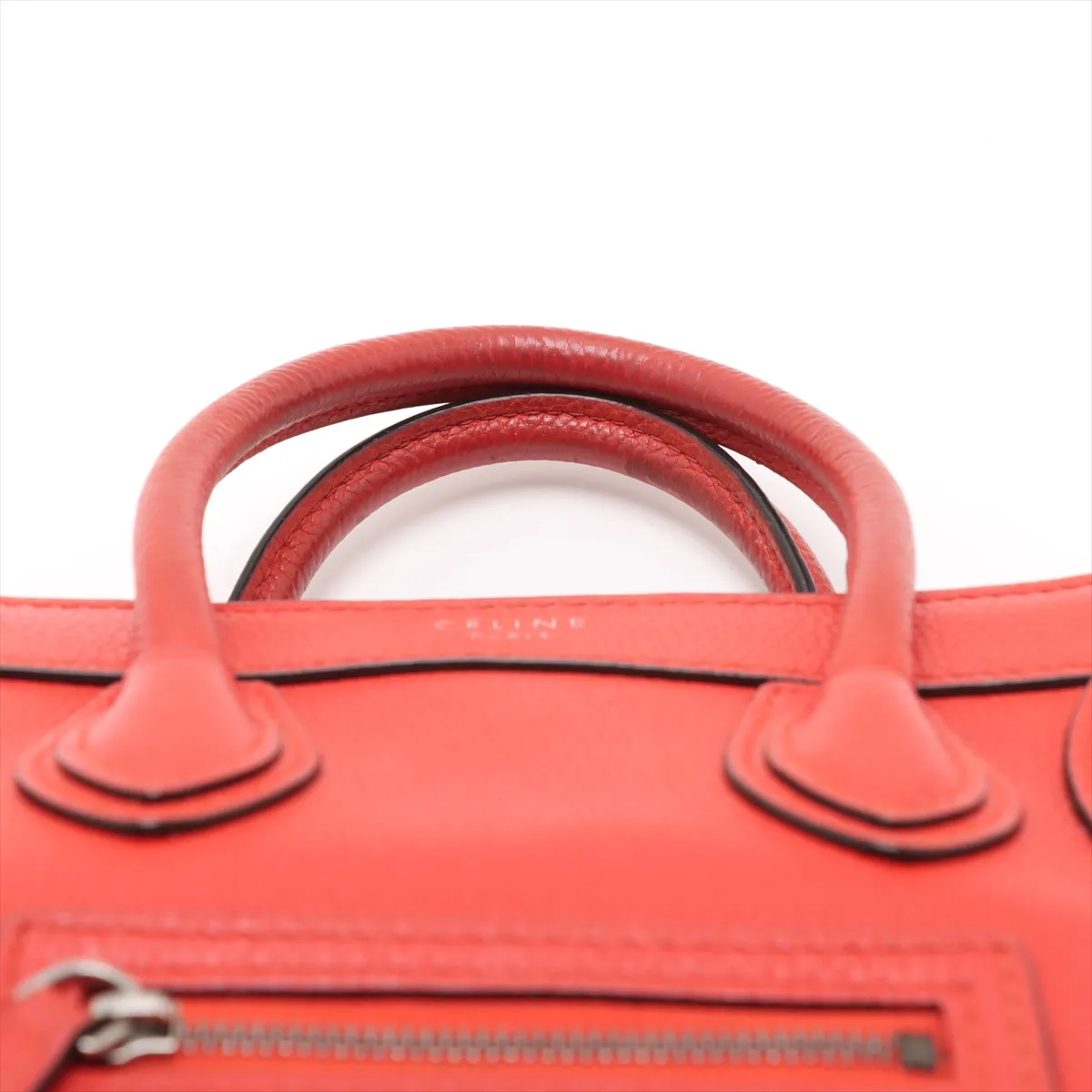 Luggage Nano Shopper Leather Handbag Red — view 6