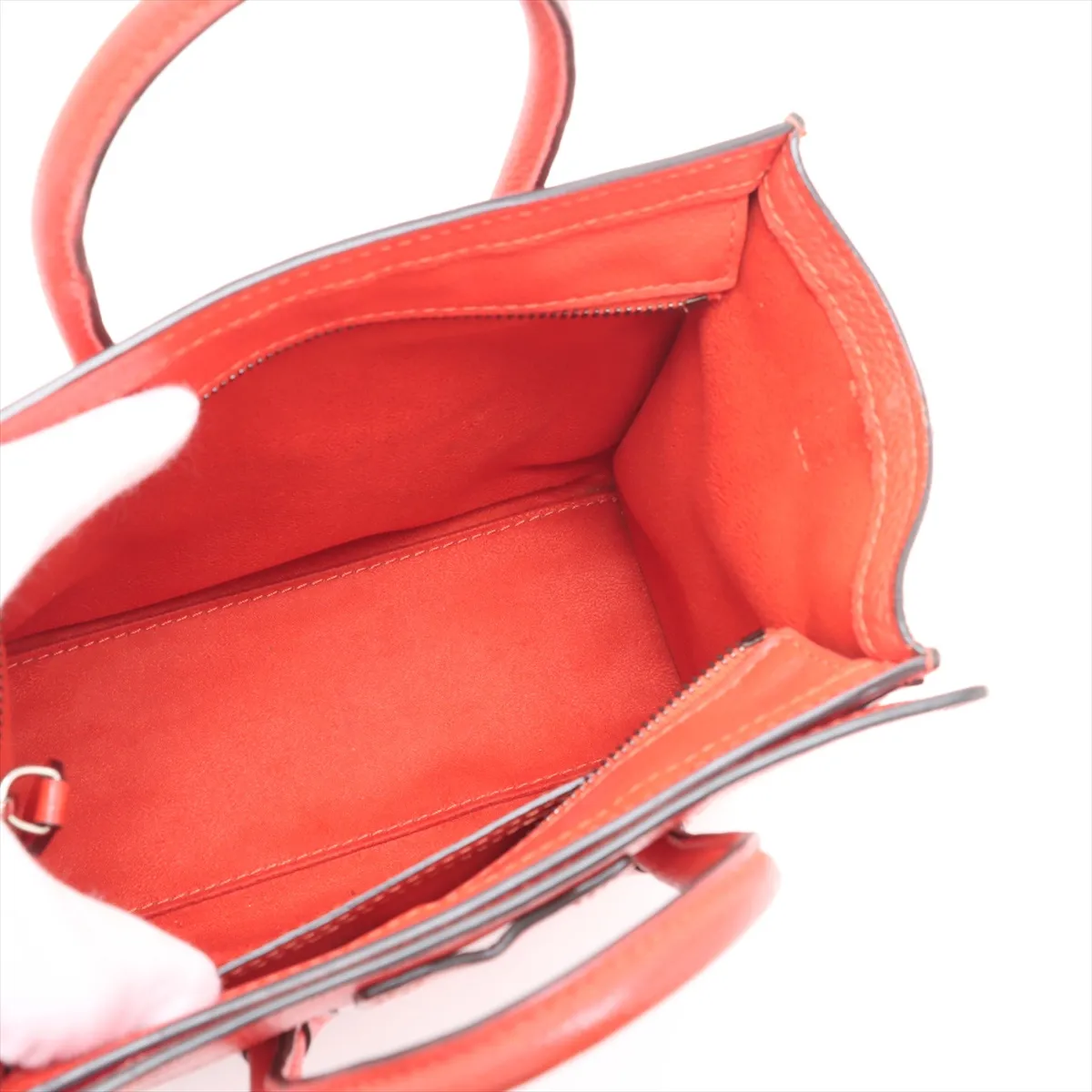 Luggage Nano Shopper Leather Handbag Red — view 7