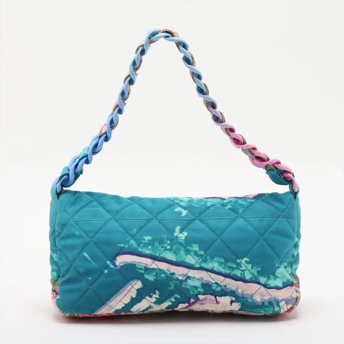 Matelassé Nylon Chain Shoulder Bag, Multicolor, Silver Hardware, 14154571, Series 14 — view 2
