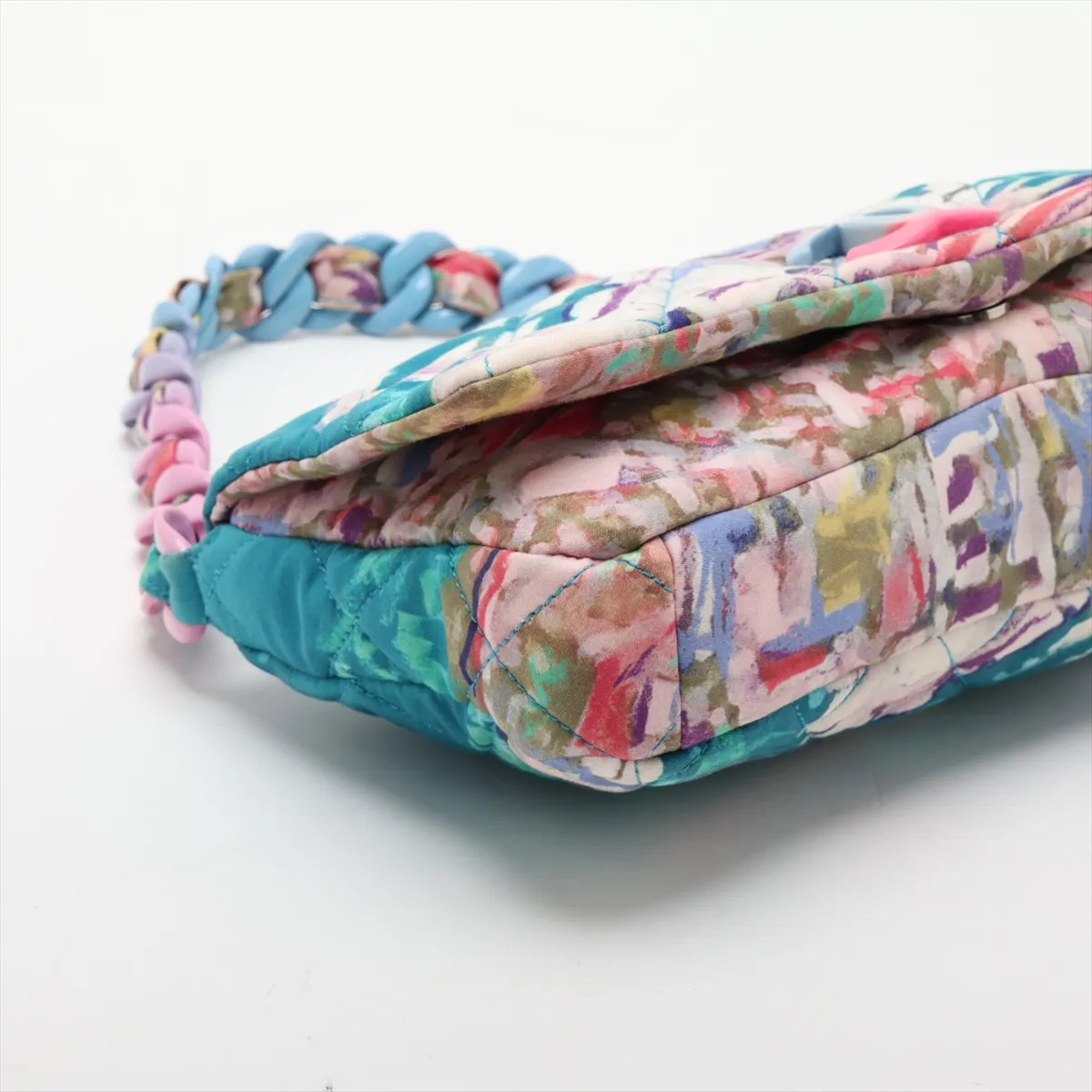 Matelassé Nylon Chain Shoulder Bag, Multicolor, Silver Hardware, 14154571, Series 14 — view 4