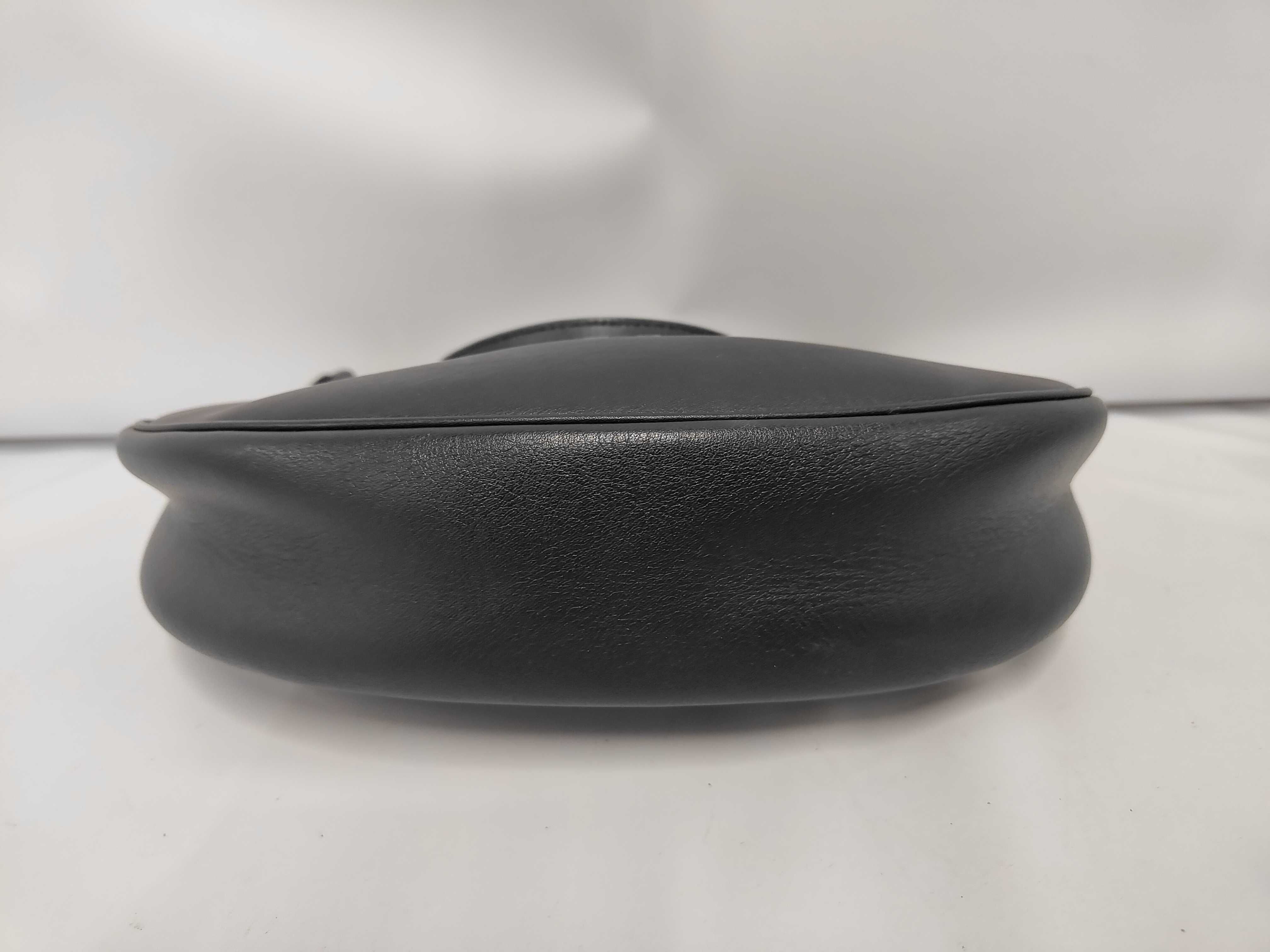 Ava Logo Black Calfskin Leather Bag with Silver Hardware — view 3