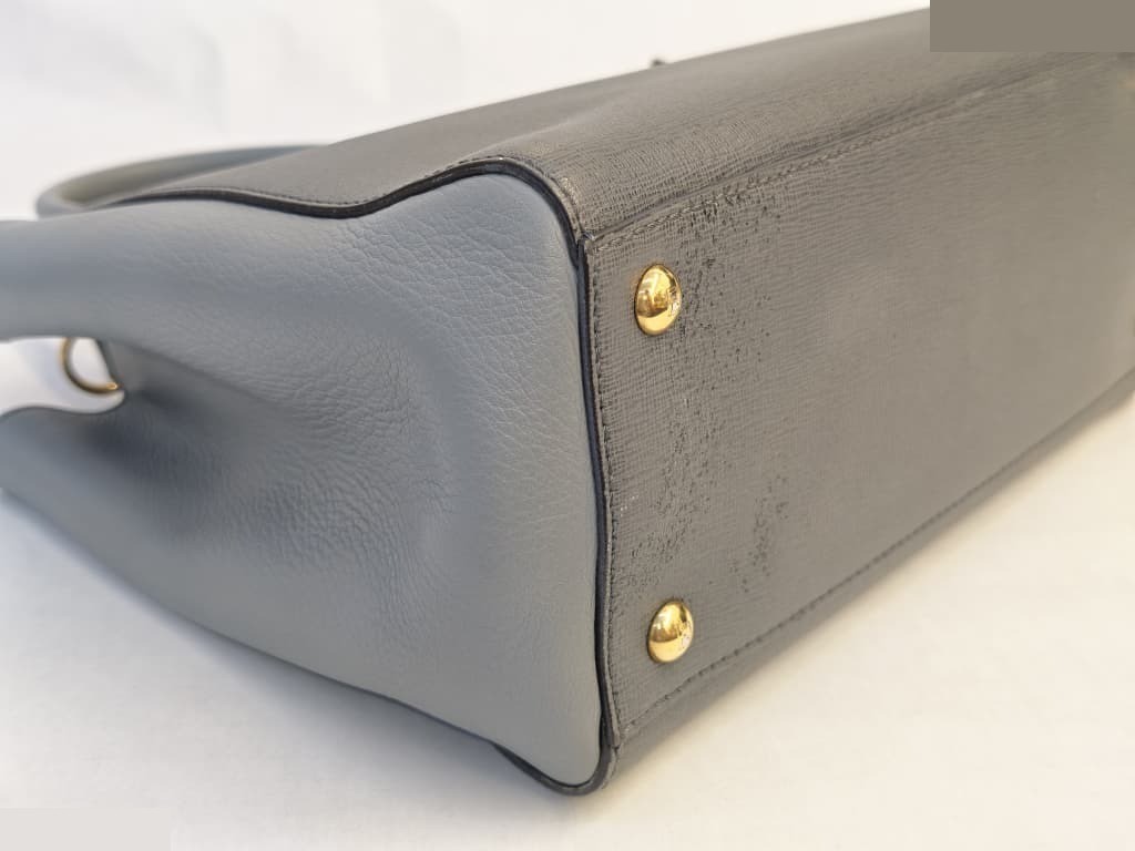 2 JOURS PETITE GRAY CANVAS LEATHER GHW — view 3