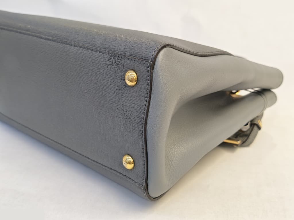 2 JOURS PETITE GRAY CANVAS LEATHER GHW — view 4