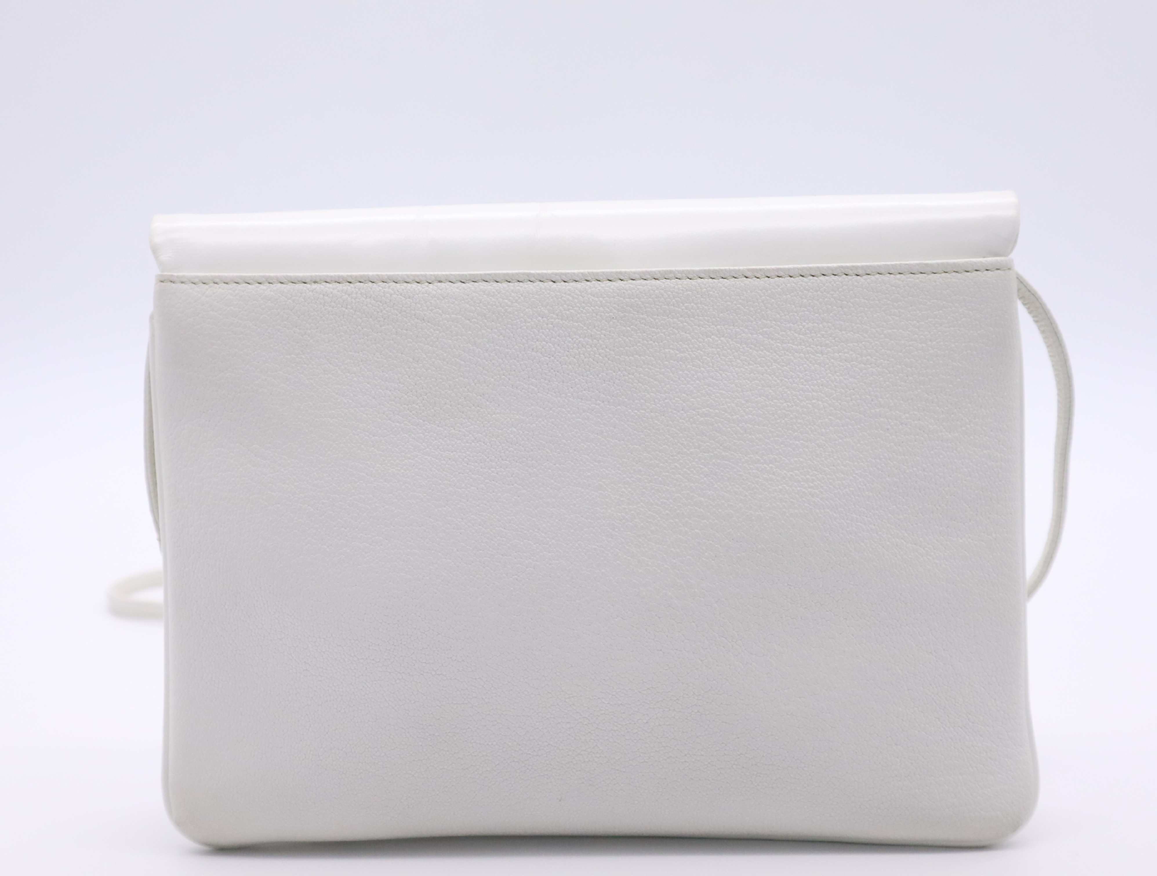 Leather 4G Logo Hardware Shoulder Bag, White, with Dust Bag — view 2