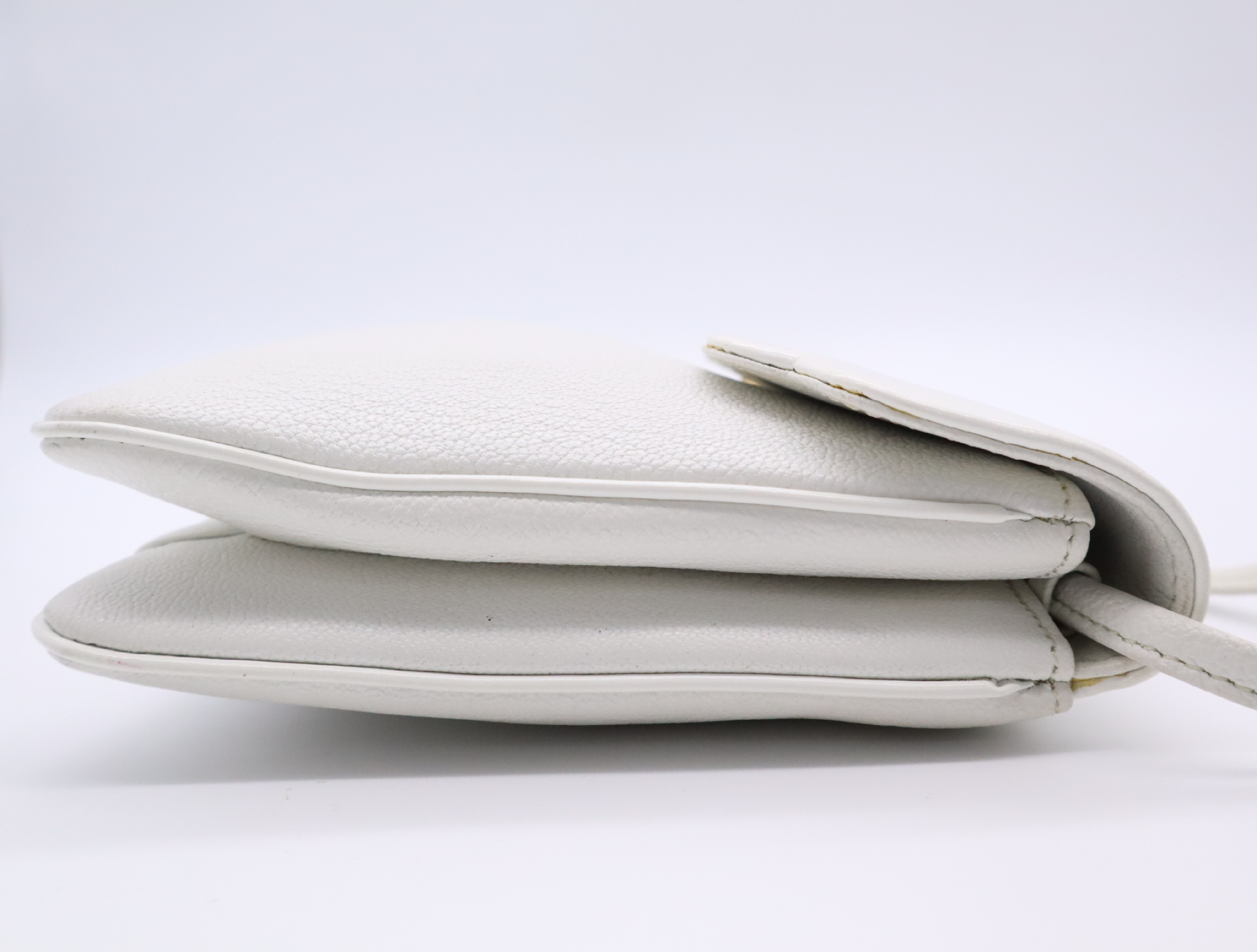 Leather 4G Logo Hardware Shoulder Bag, White, with Dust Bag — view 5