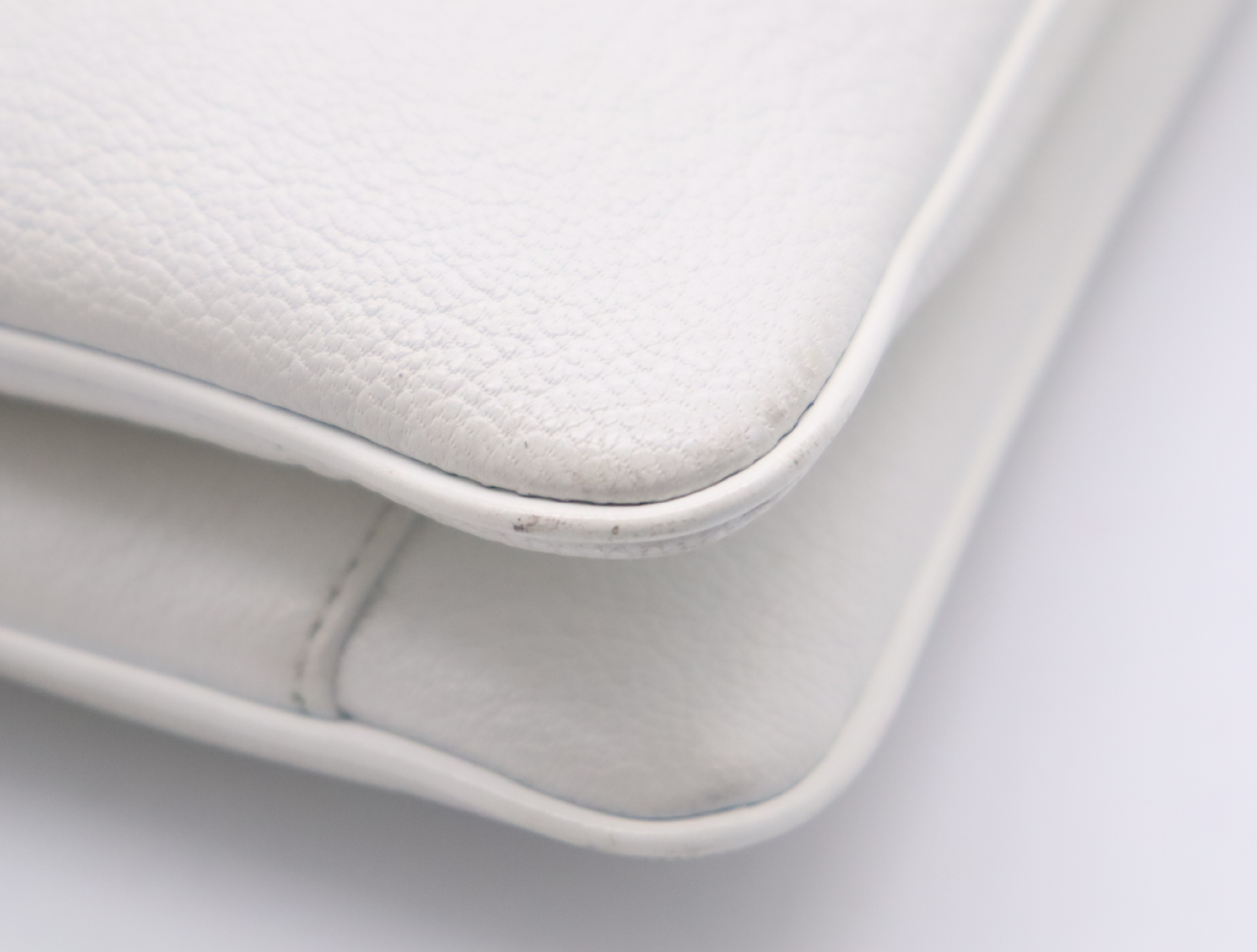 Leather 4G Logo Hardware Shoulder Bag, White, with Dust Bag — view 7