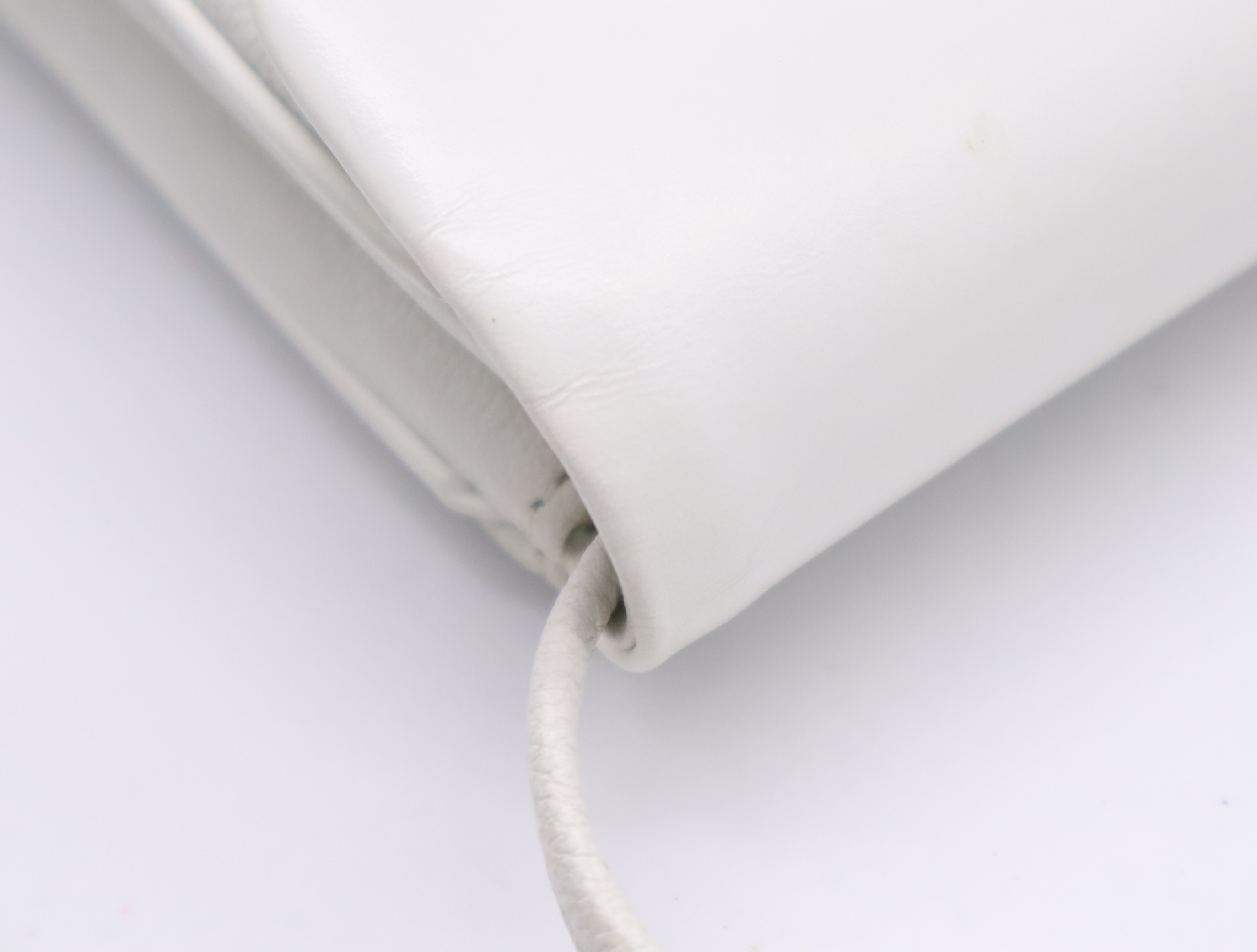Leather 4G Logo Hardware Shoulder Bag, White, with Dust Bag — view 8