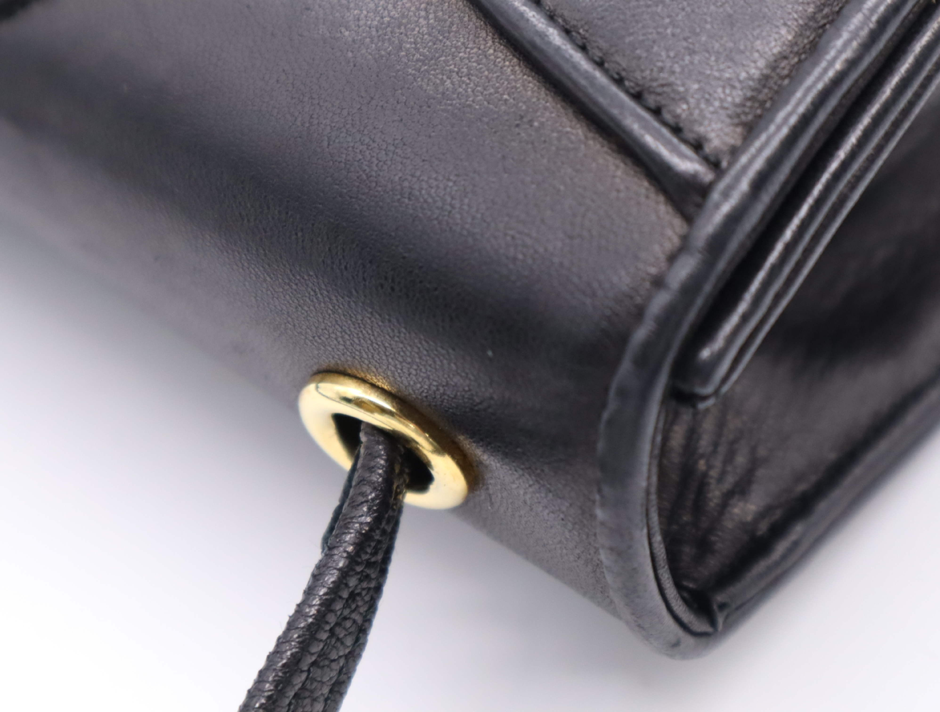Lambskin Coco Mark Mini Shoulder Bag, Black, Gold Hardware, Seal, Card Holder, 1070299 Shoulder Bag — view 9