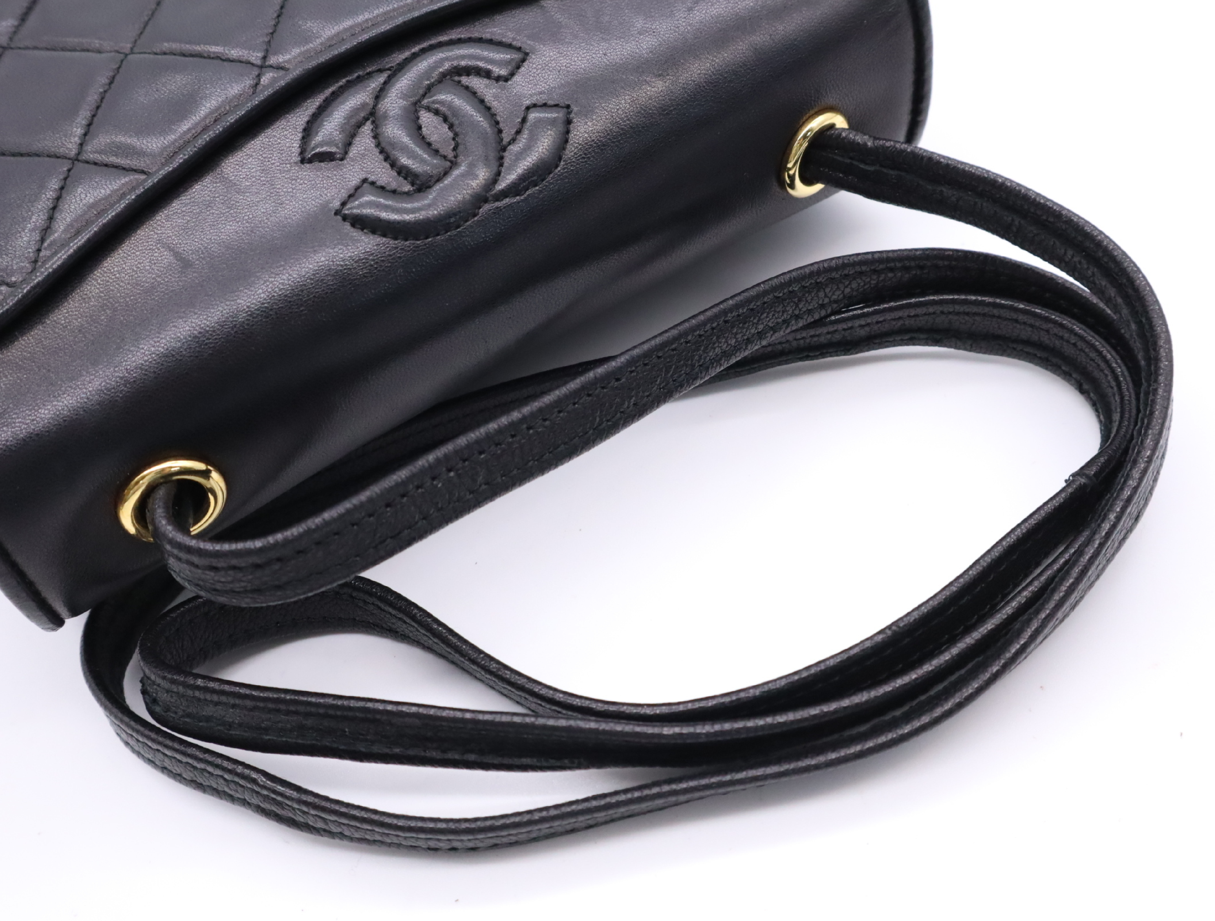 Lambskin Coco Mark Mini Shoulder Bag, Black, Gold Hardware, Seal, Card Holder, 1070299 Shoulder Bag — view 10