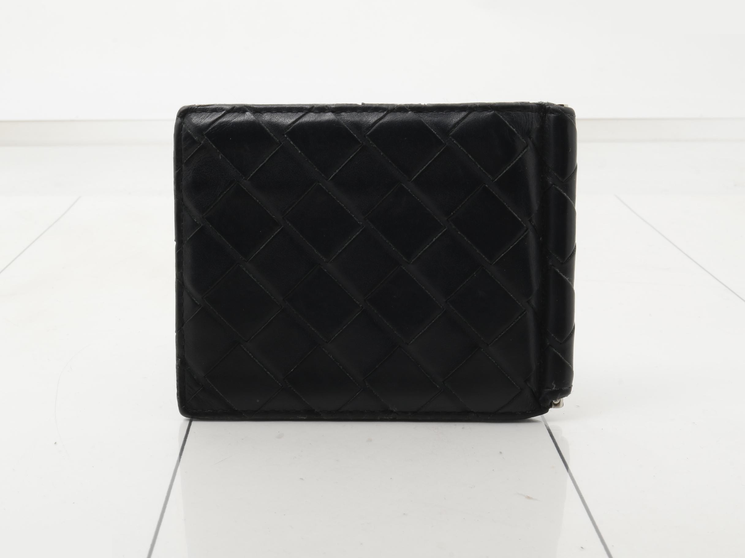 Intrecciato (bag) and wallet, black/yellow, with money clip. — view 2
