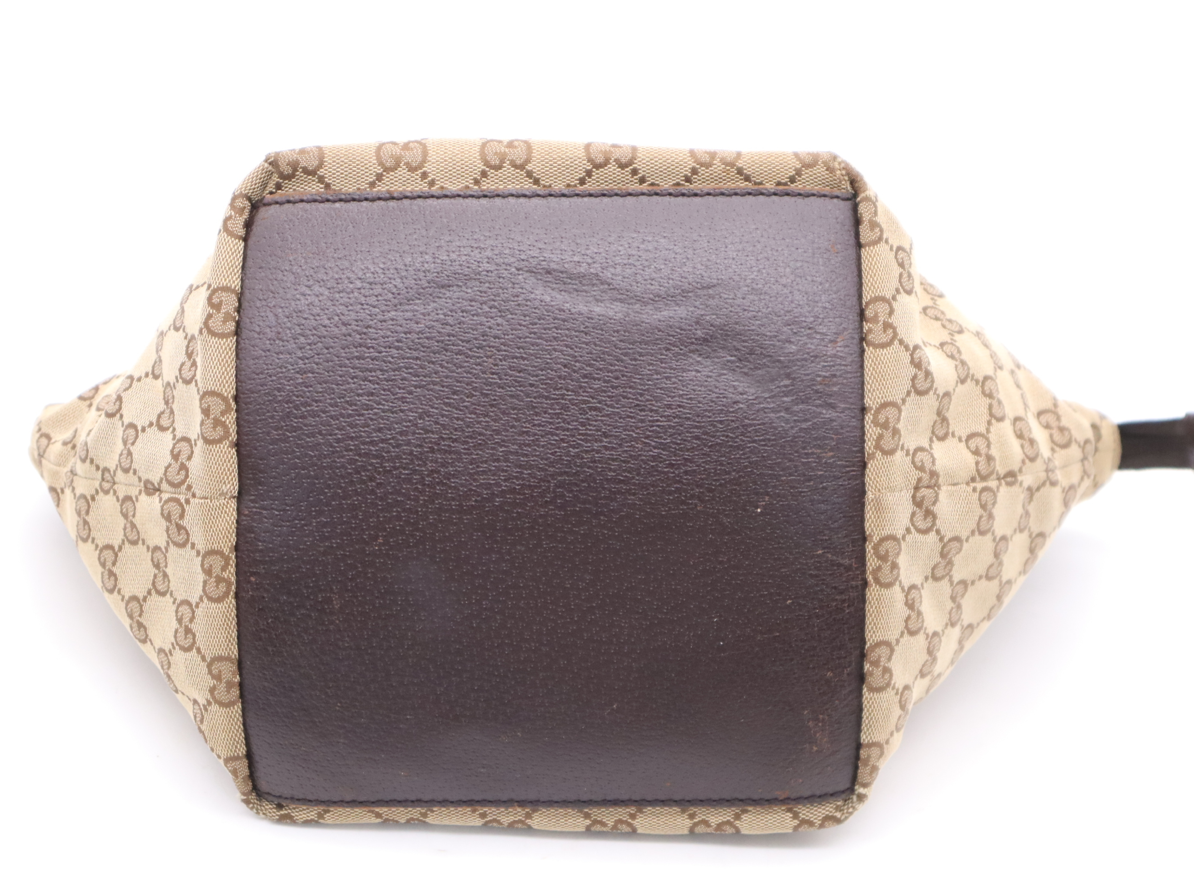 131228GG Canvas Sherry Line Beige Brown Silver Hardware Handbag — view 4