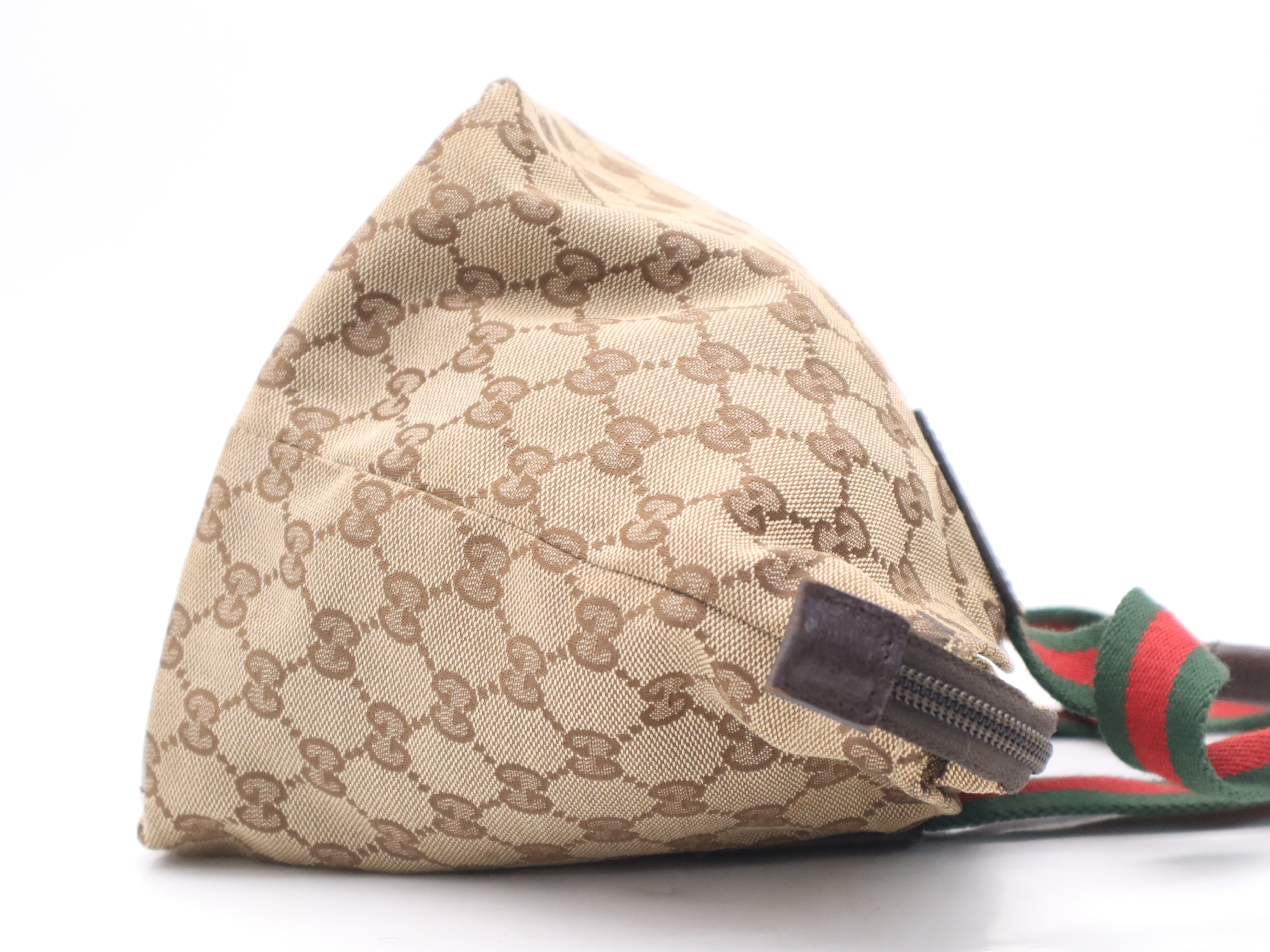 131228GG Canvas Sherry Line Beige Brown Silver Hardware Handbag — view 5