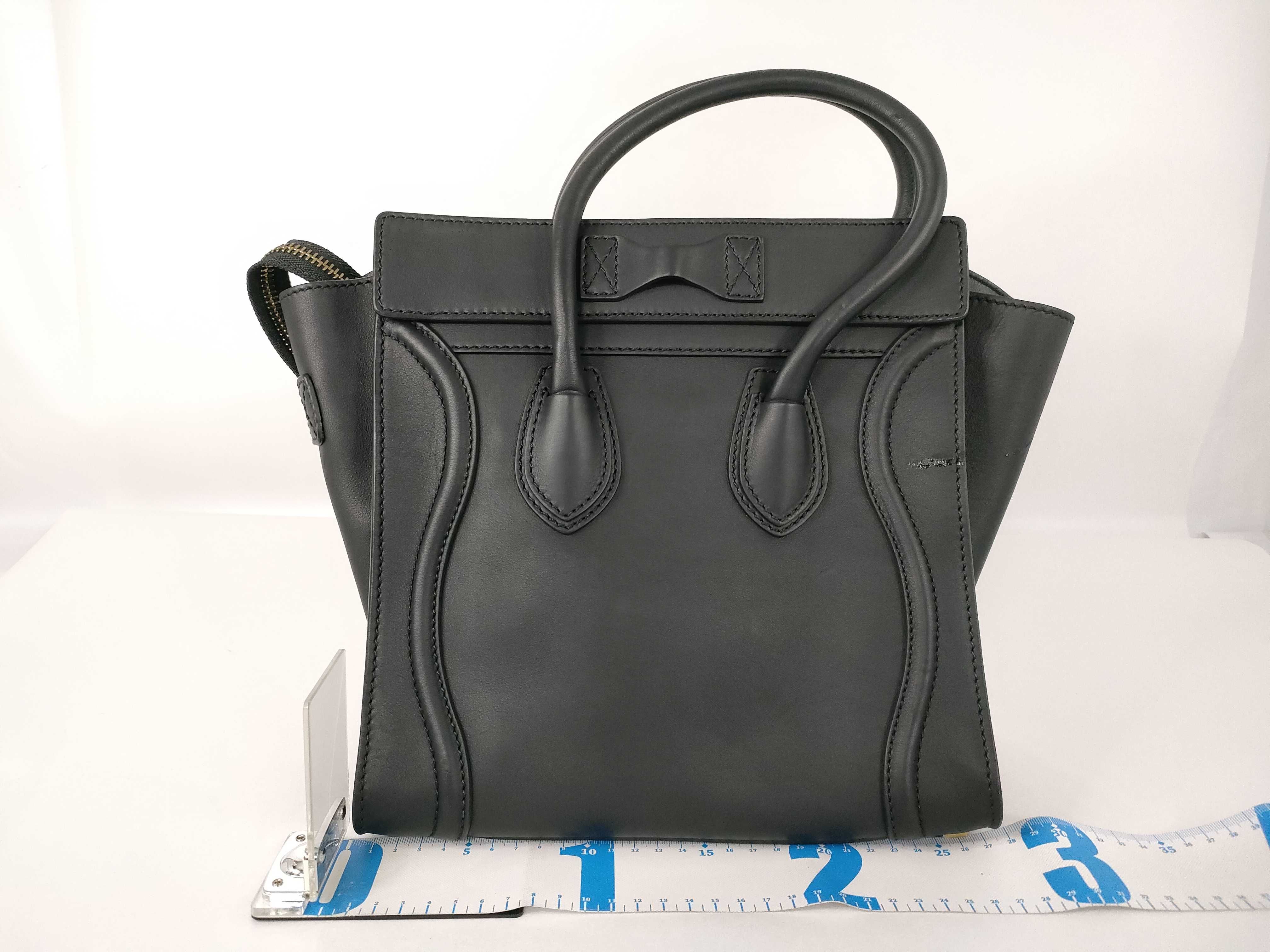 Luggage Micro Shopper Handbag (Black) — view 2