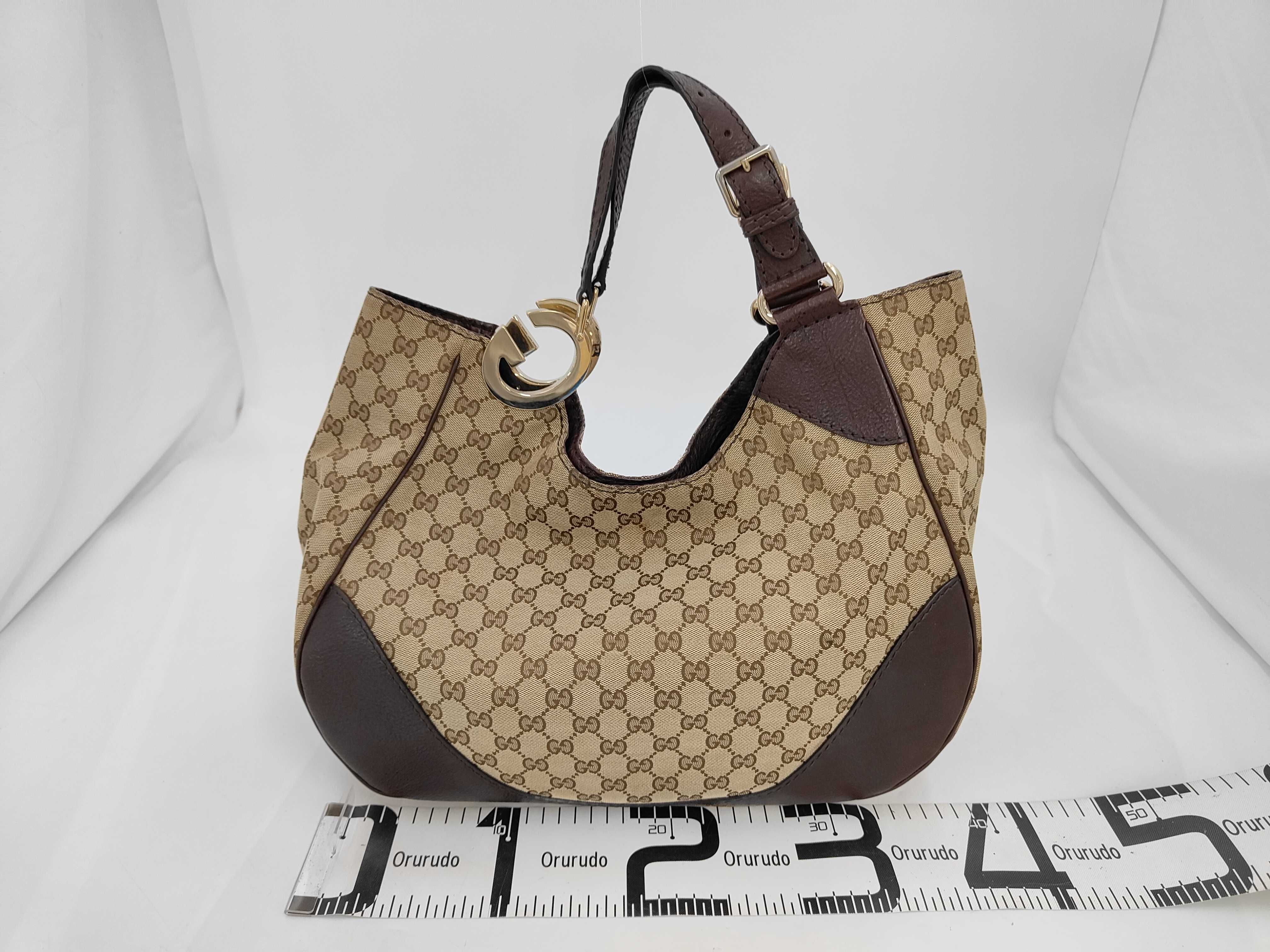 Jacquard Canvas Interlocking G Charlotte Hobo Shoulder Bag Tote Bag — view 2
