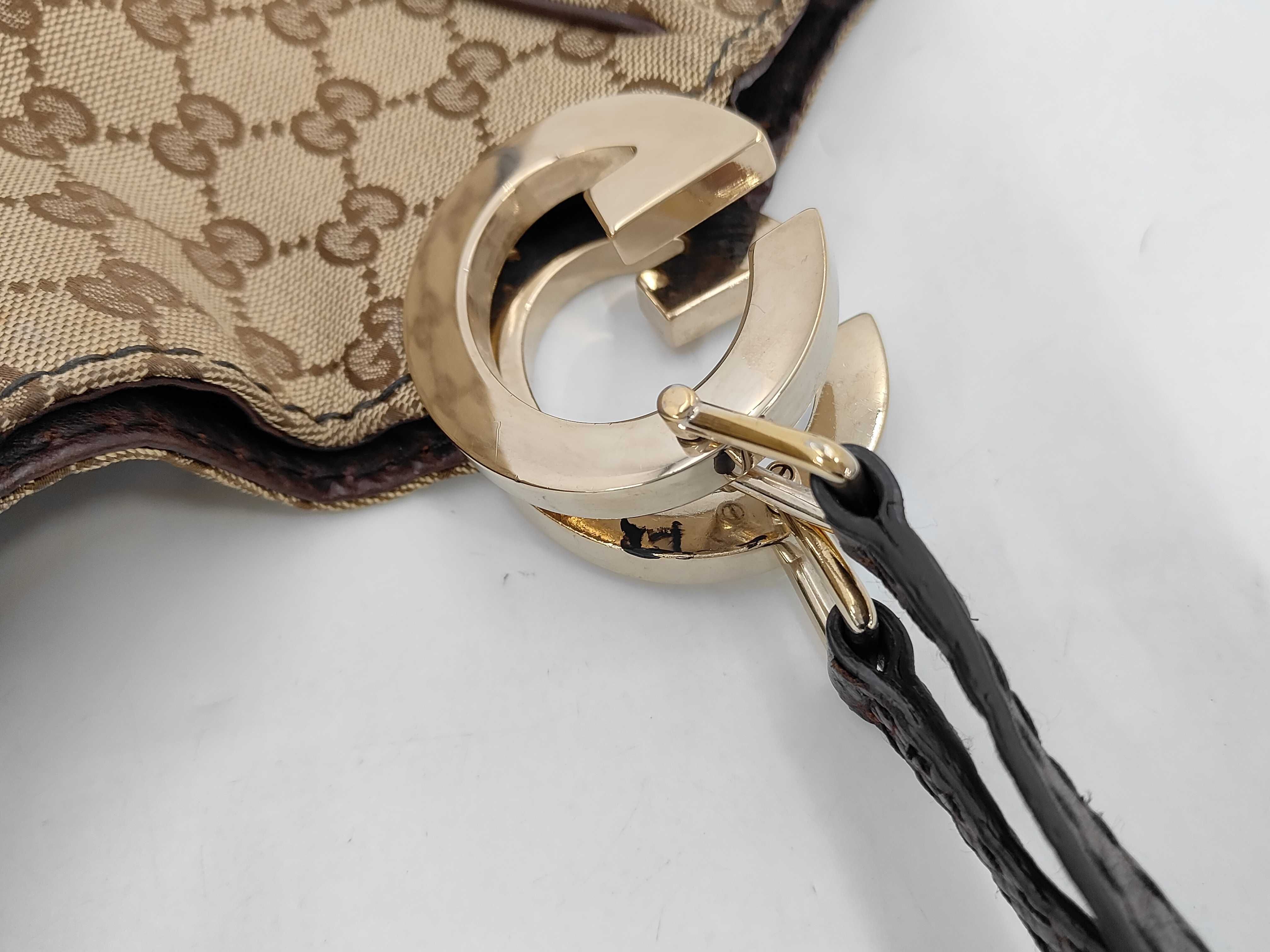 Jacquard Canvas Interlocking G Charlotte Hobo Shoulder Bag Tote Bag — view 7