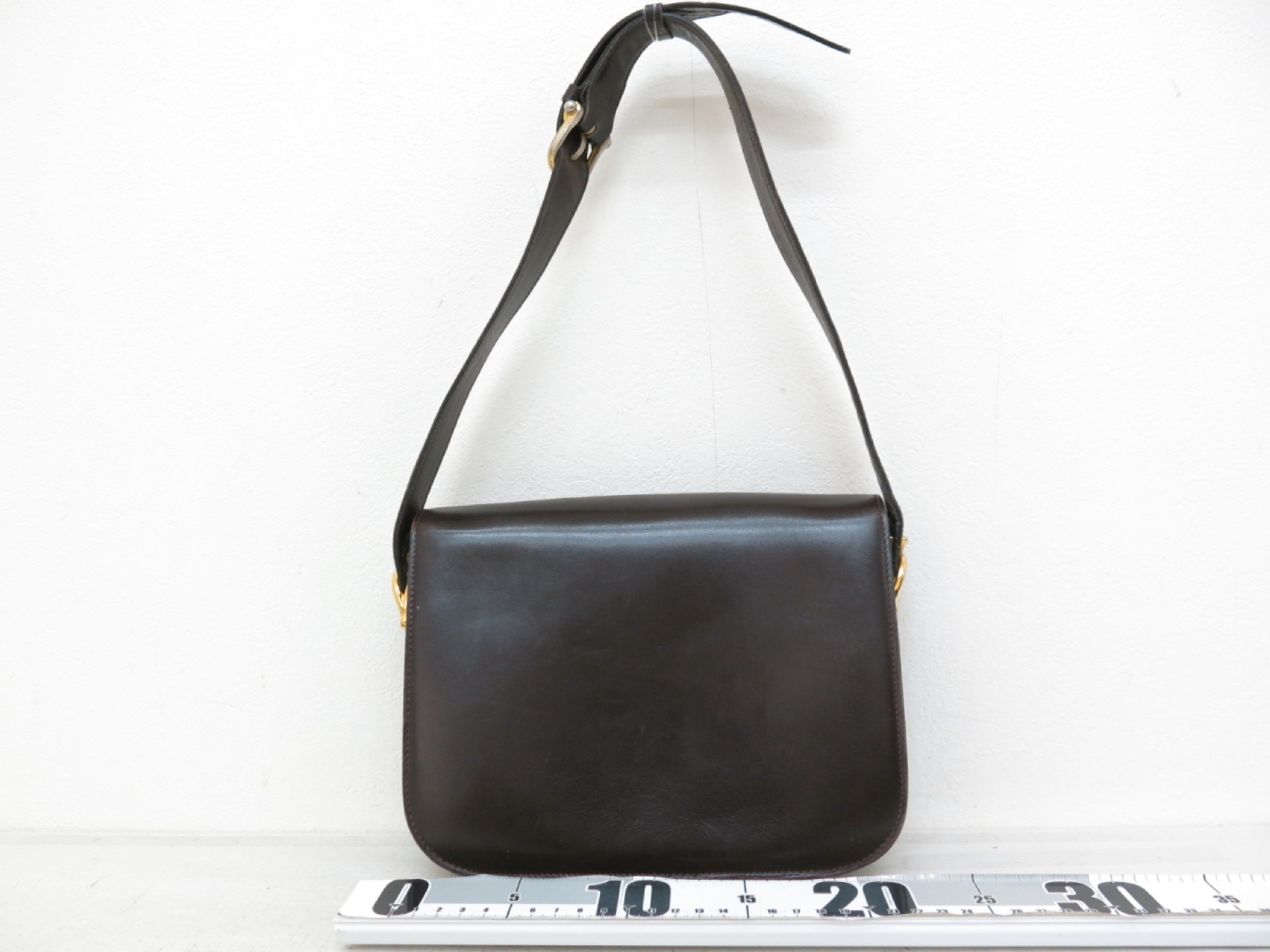 Calfskin Carriage Hardware Brown Shoulder Bag — view 2