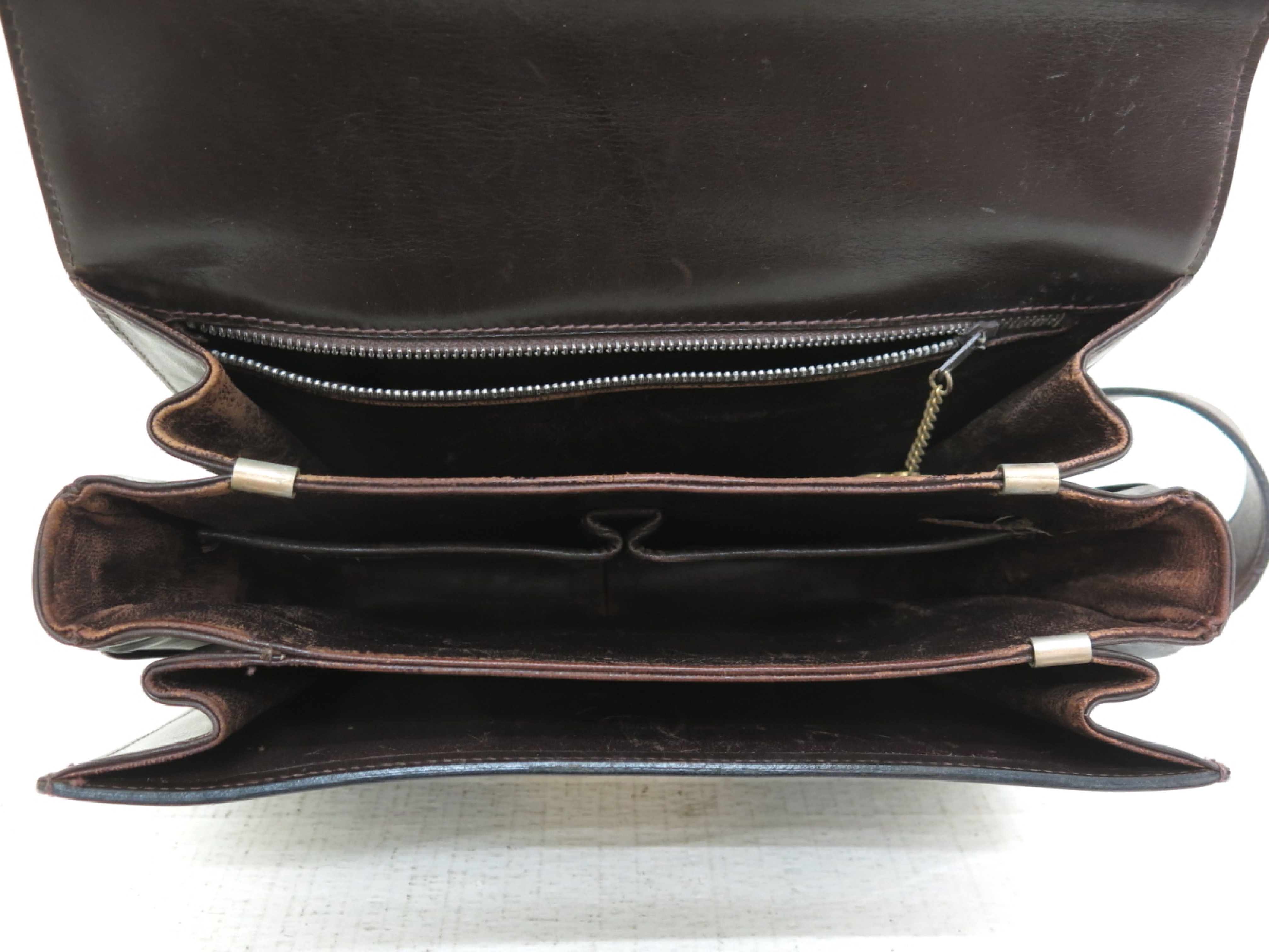 Calfskin Carriage Hardware Brown Shoulder Bag — view 7