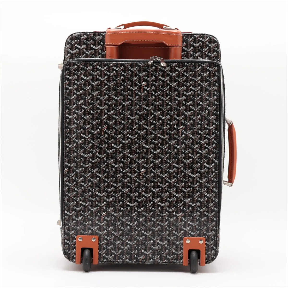 [Individually packaged] Goyard Trolley PVC x Leather Carry Case Black x Brown — view 2