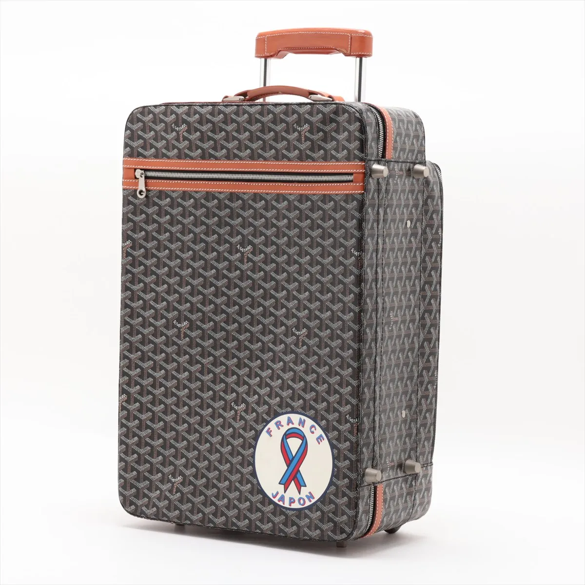 [Individually packaged] Goyard Trolley PVC x Leather Carry Case Black x Brown — view 11
