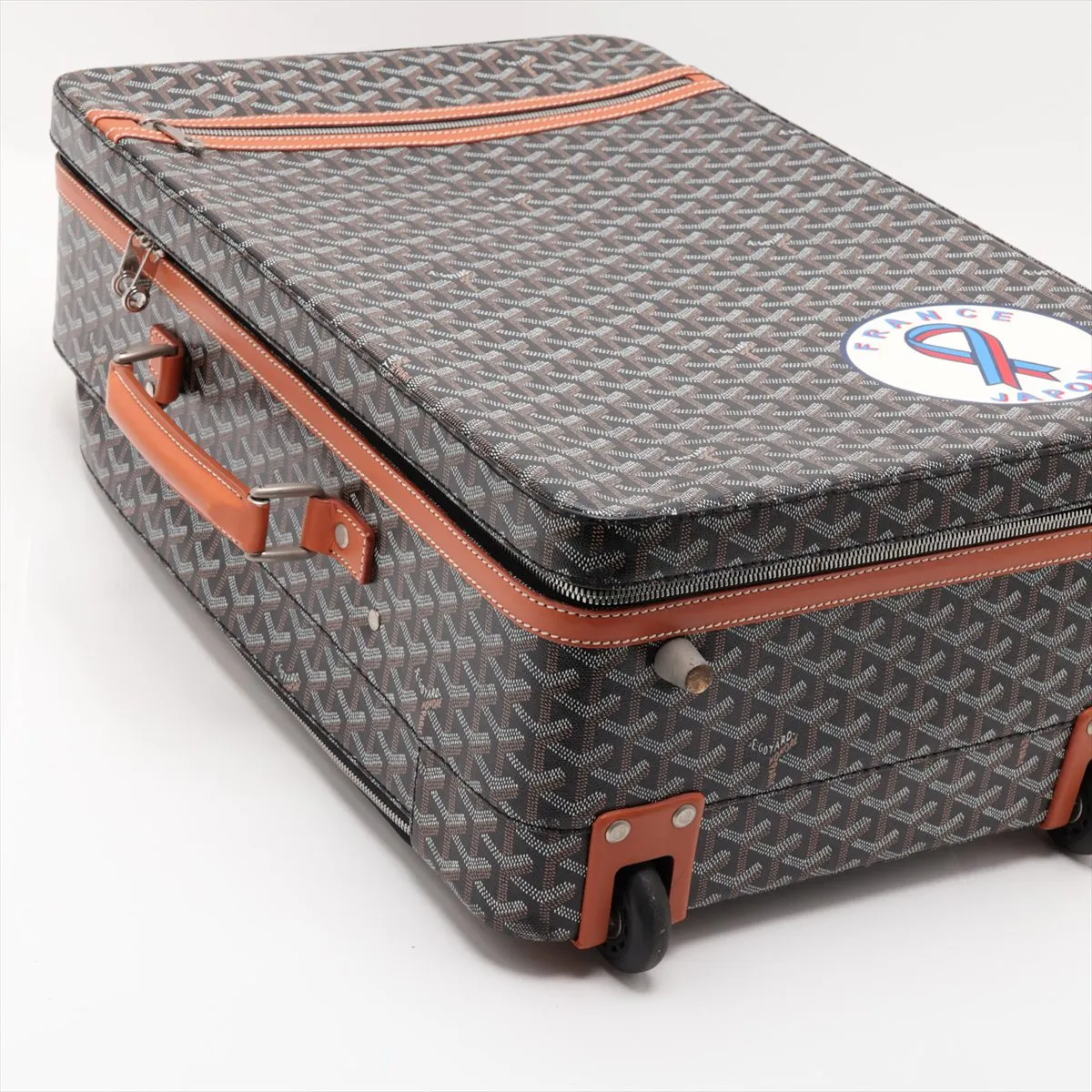 [Individually packaged] Goyard Trolley PVC x Leather Carry Case Black x Brown — view 4