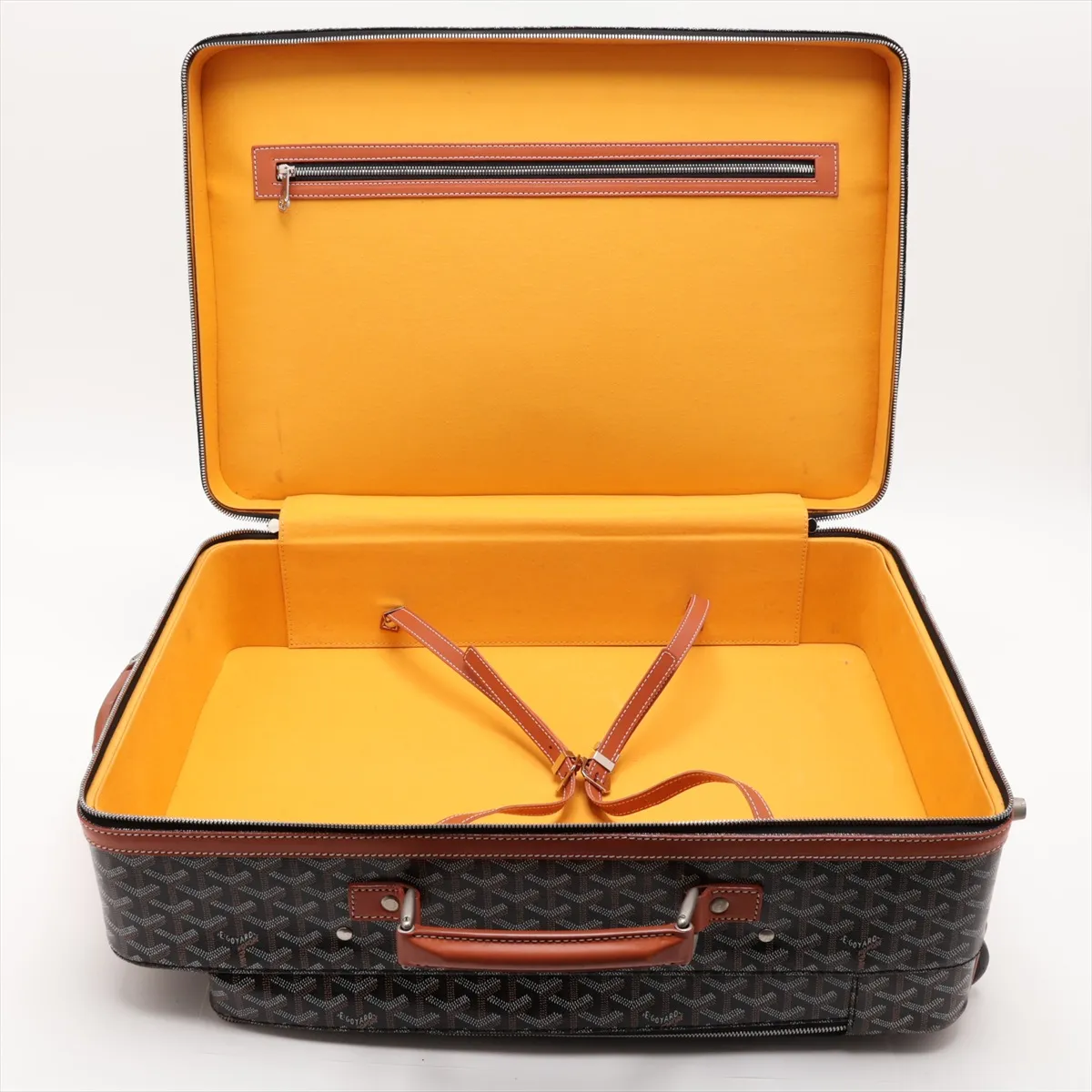 [Individually packaged] Goyard Trolley PVC x Leather Carry Case Black x Brown — view 5