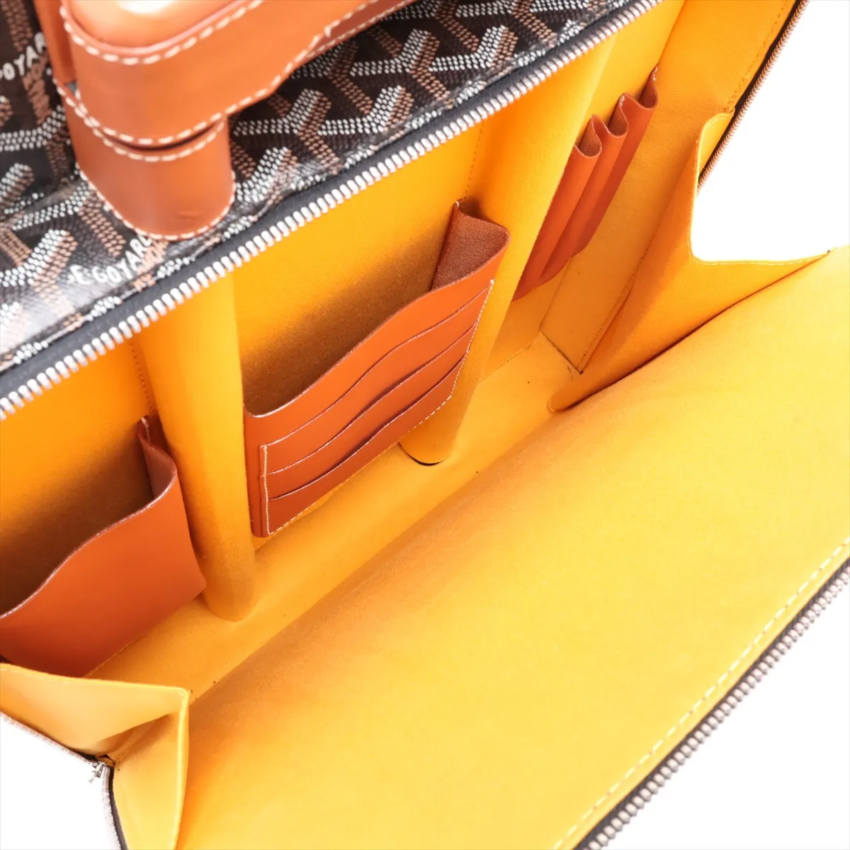[Individually packaged] Goyard Trolley PVC x Leather Carry Case Black x Brown — view 9