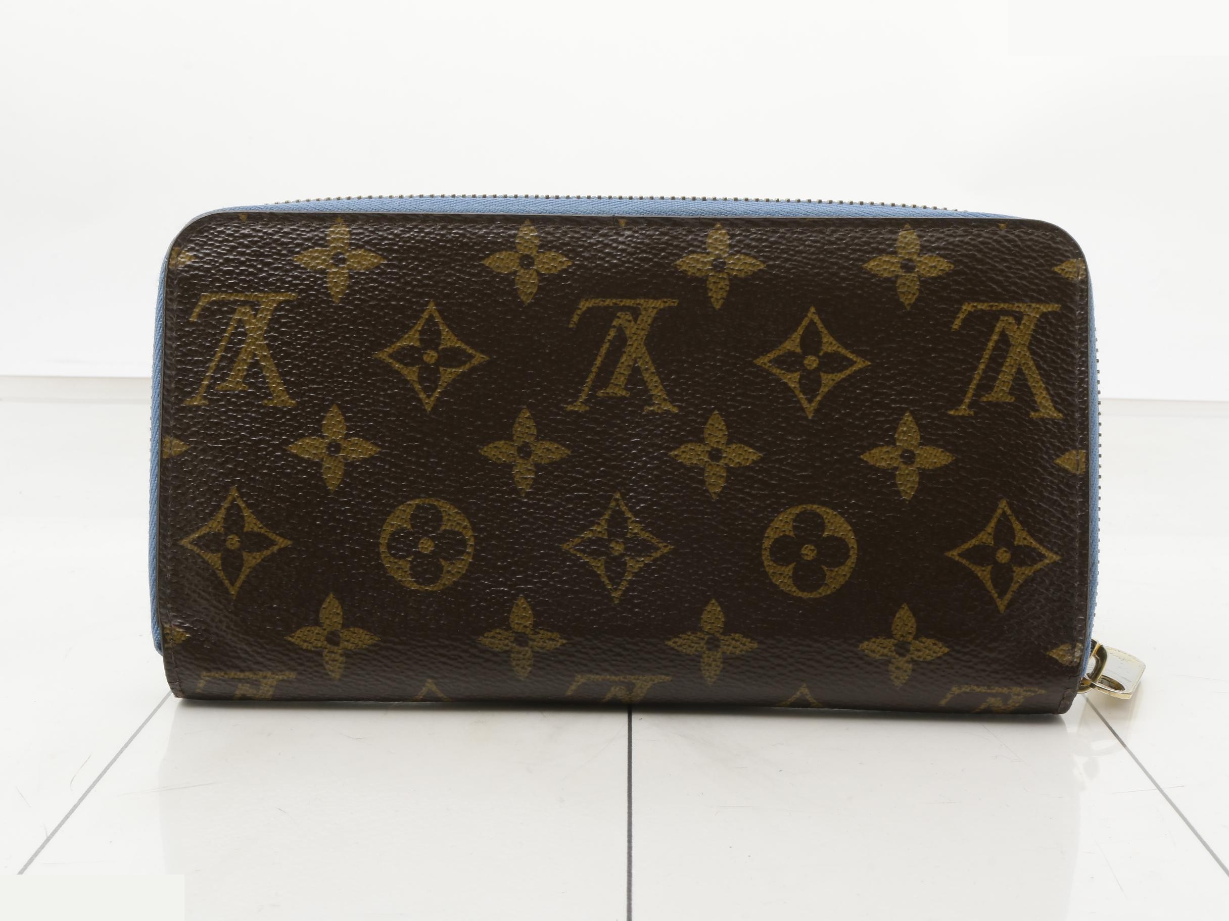 Monogram Zippy Wallet, Blue Jean, Round Zipper Long Wallet — view 2