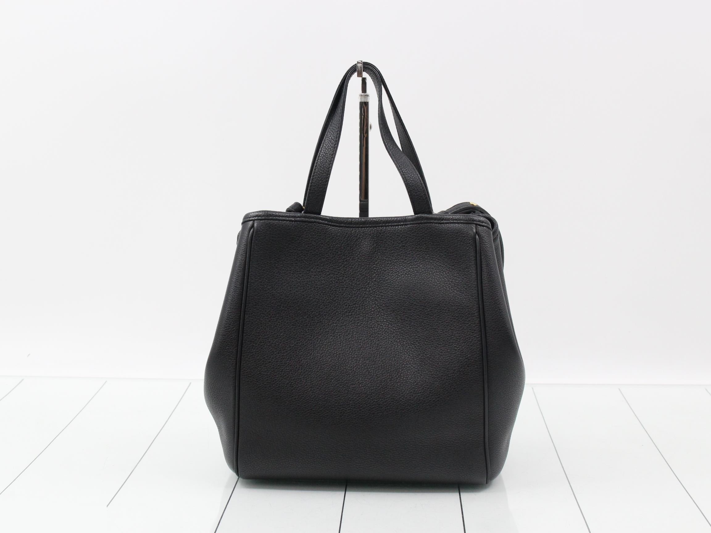 2-way Small Fold Cabas Tote Bag - Black — view 2