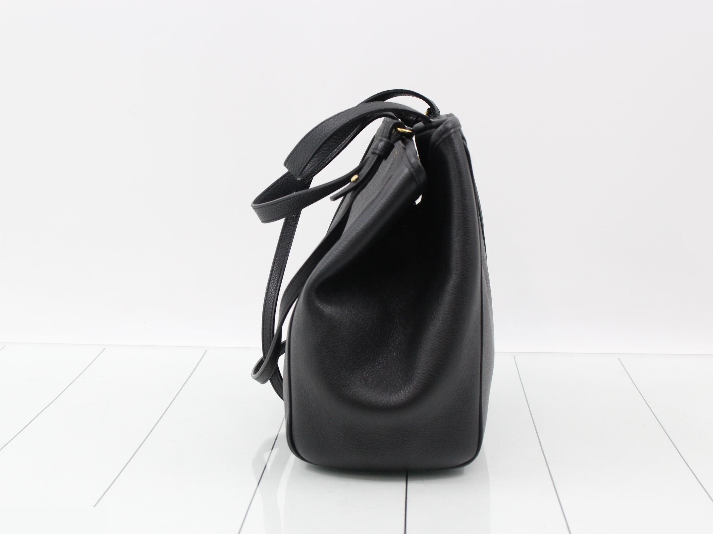 2-way Small Fold Cabas Tote Bag - Black — view 3