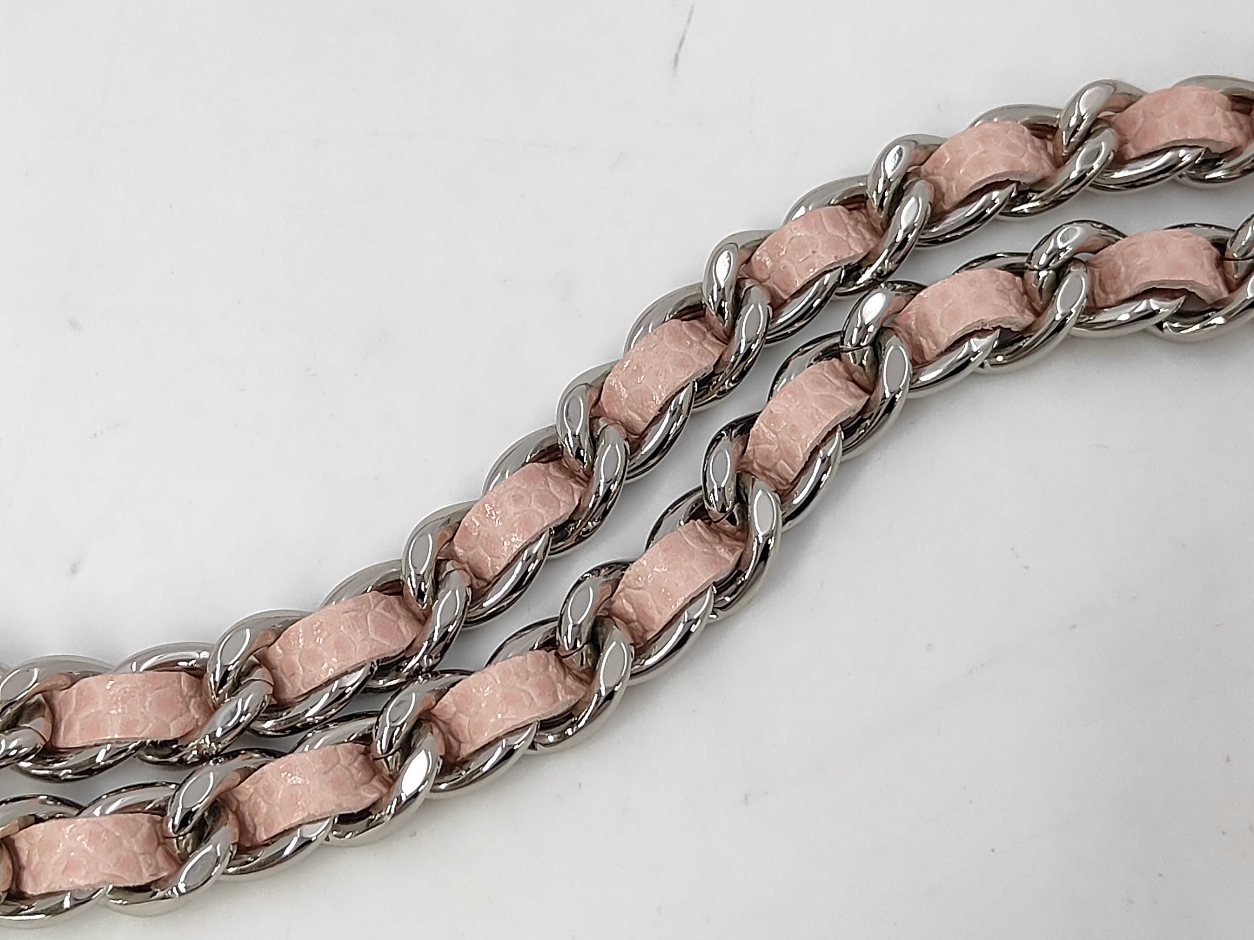 Chain Wallet, Pink Caviar Leather, Coco Mark — view 6