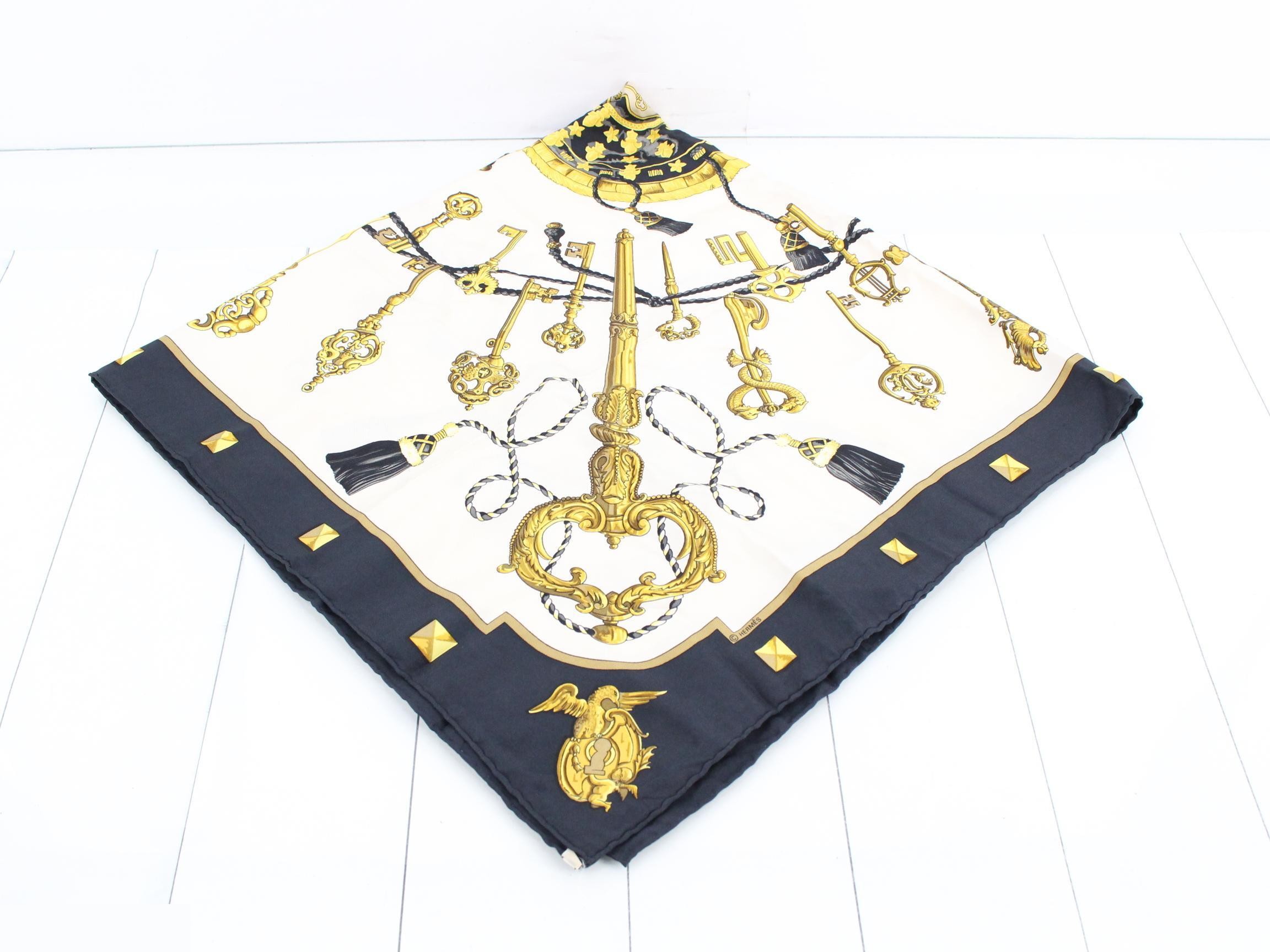 Carre 90 Key Pattern Scarf — view 2