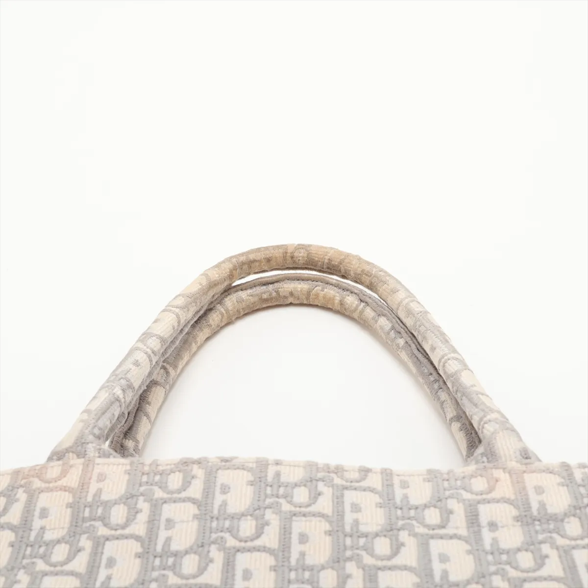 Oblique Book Tote Medium Canvas Tote Bag Beige x Gray — view 6