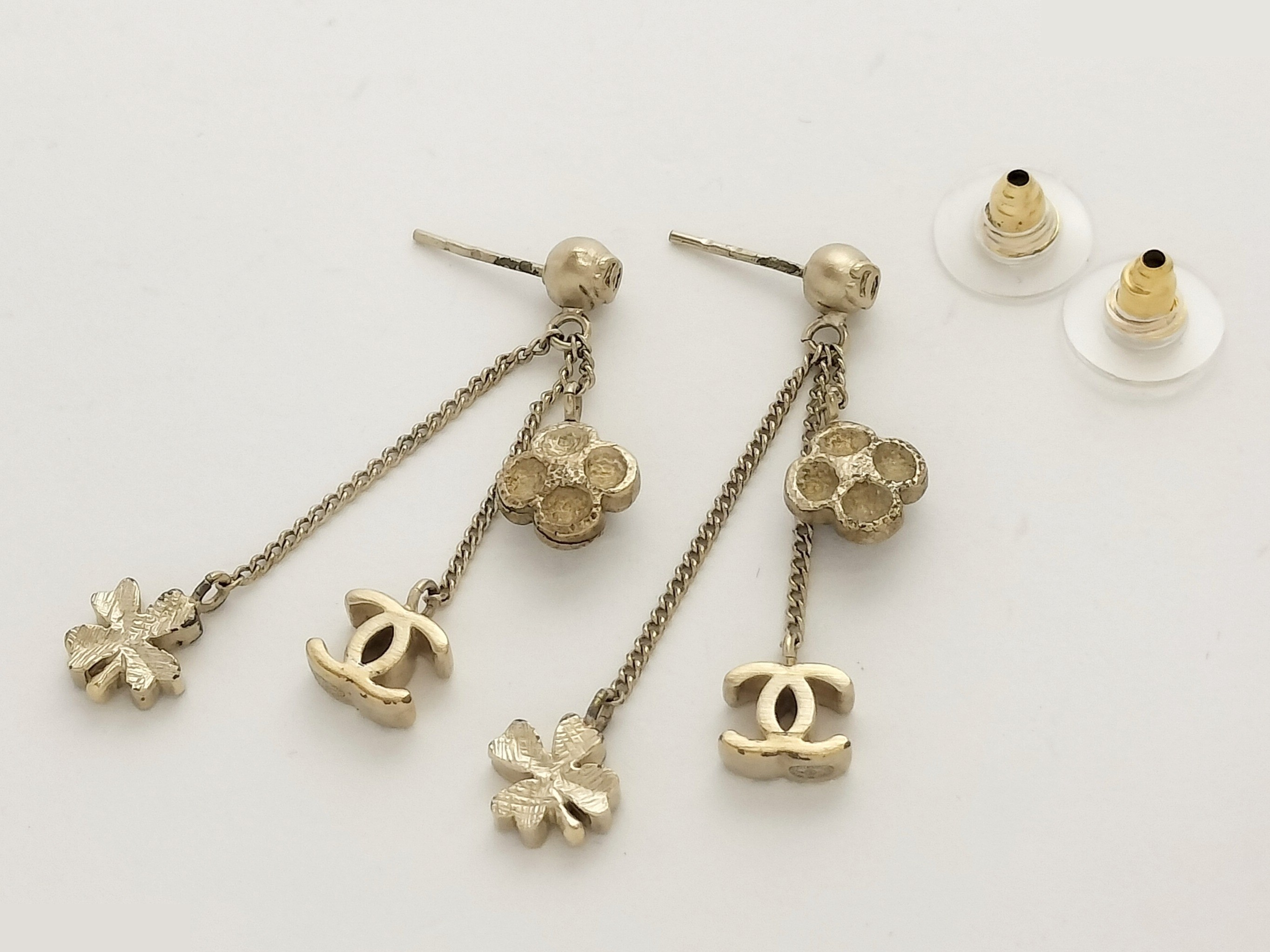 Coco dangling gold earrings — view 2