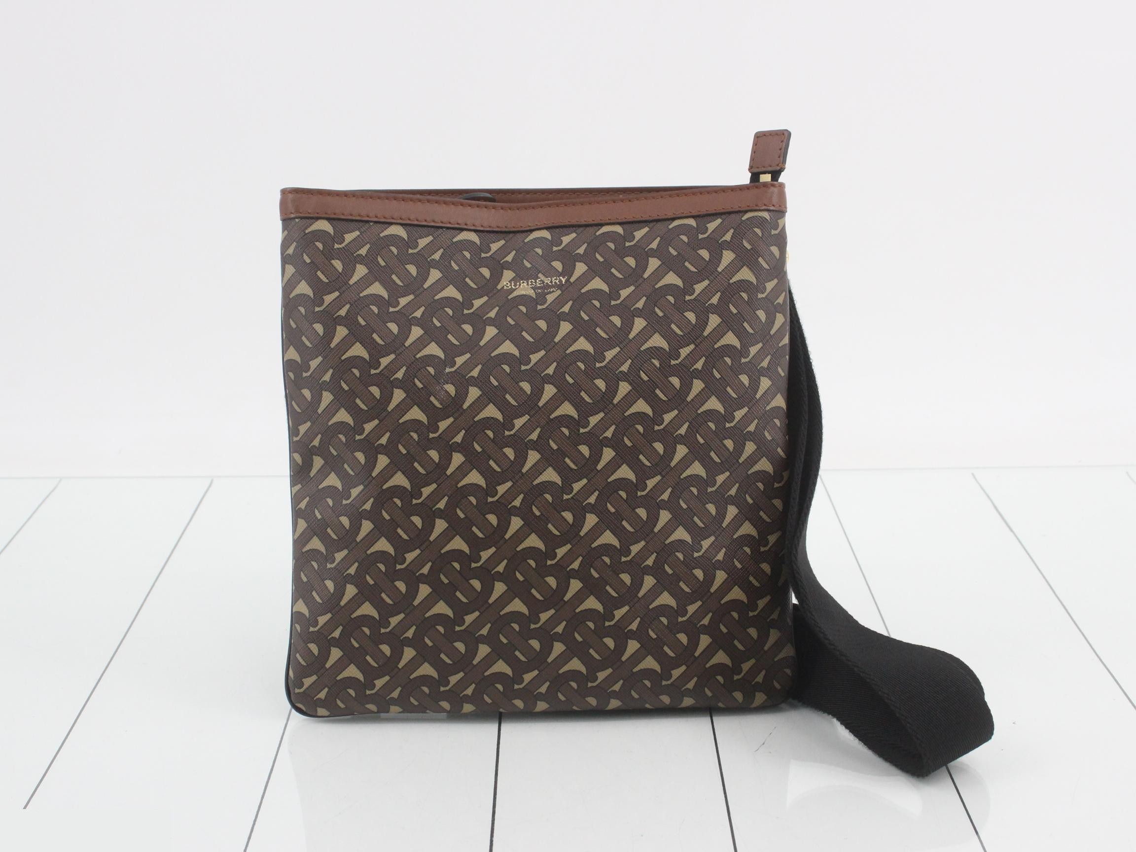 Shoulder bag, BT pattern, brown, PVC