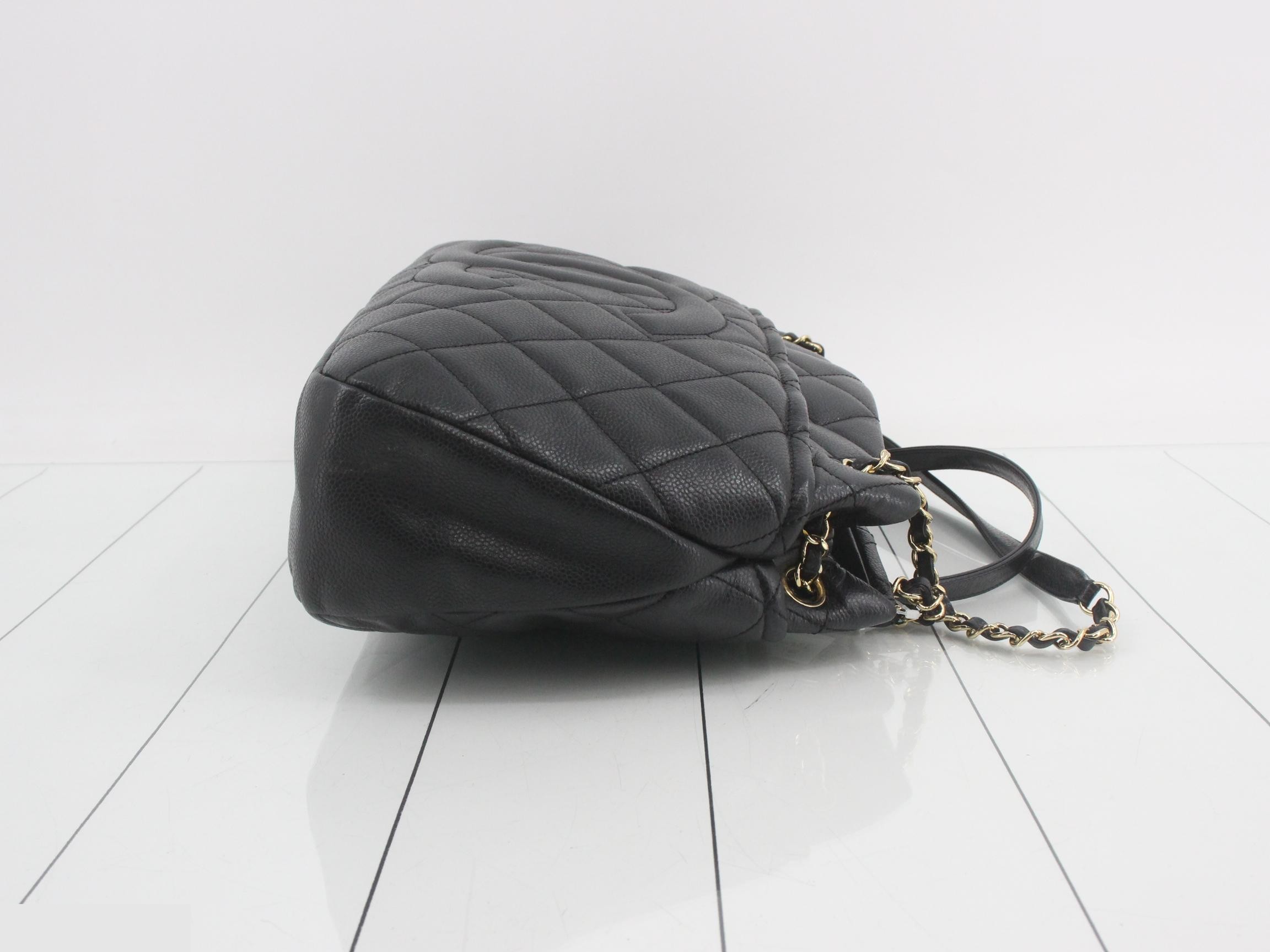 Matelassé Large Chain Hobo, Caviar Leather, Black, Serial Number 17, Card and Seal Included — view 3