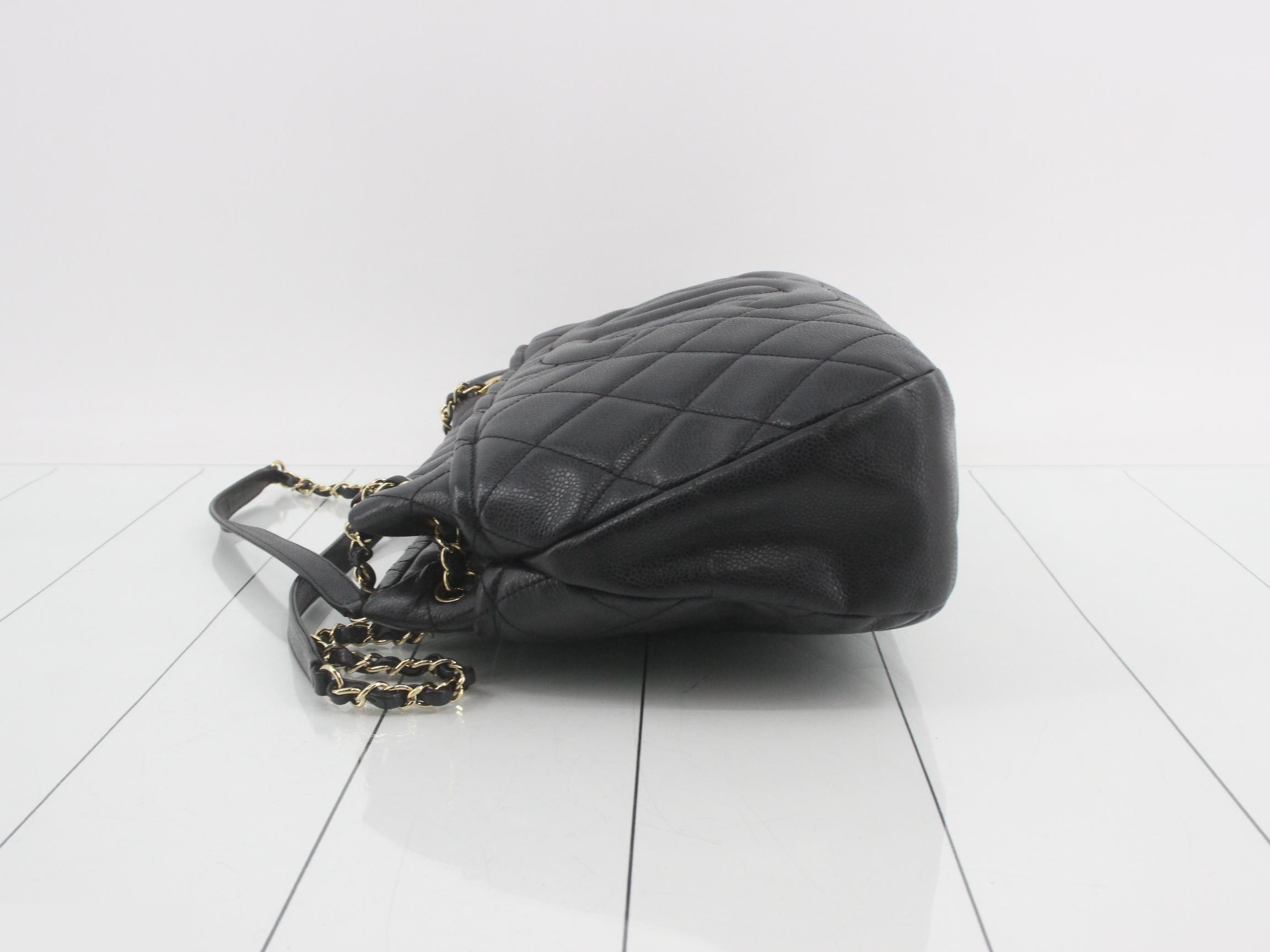Matelassé Large Chain Hobo, Caviar Leather, Black, Serial Number 17, Card and Seal Included — view 4