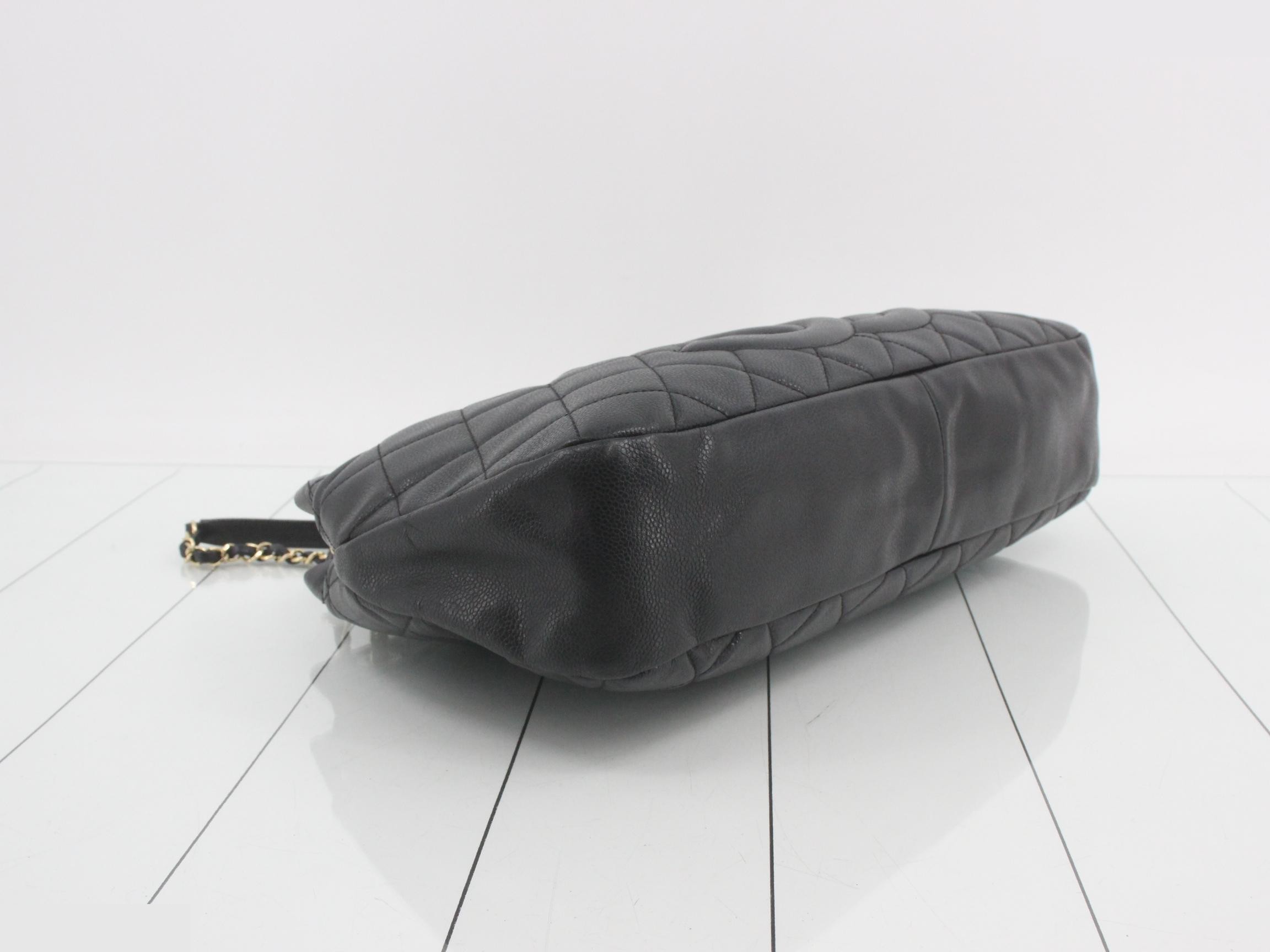 Matelassé Large Chain Hobo, Caviar Leather, Black, Serial Number 17, Card and Seal Included — view 5