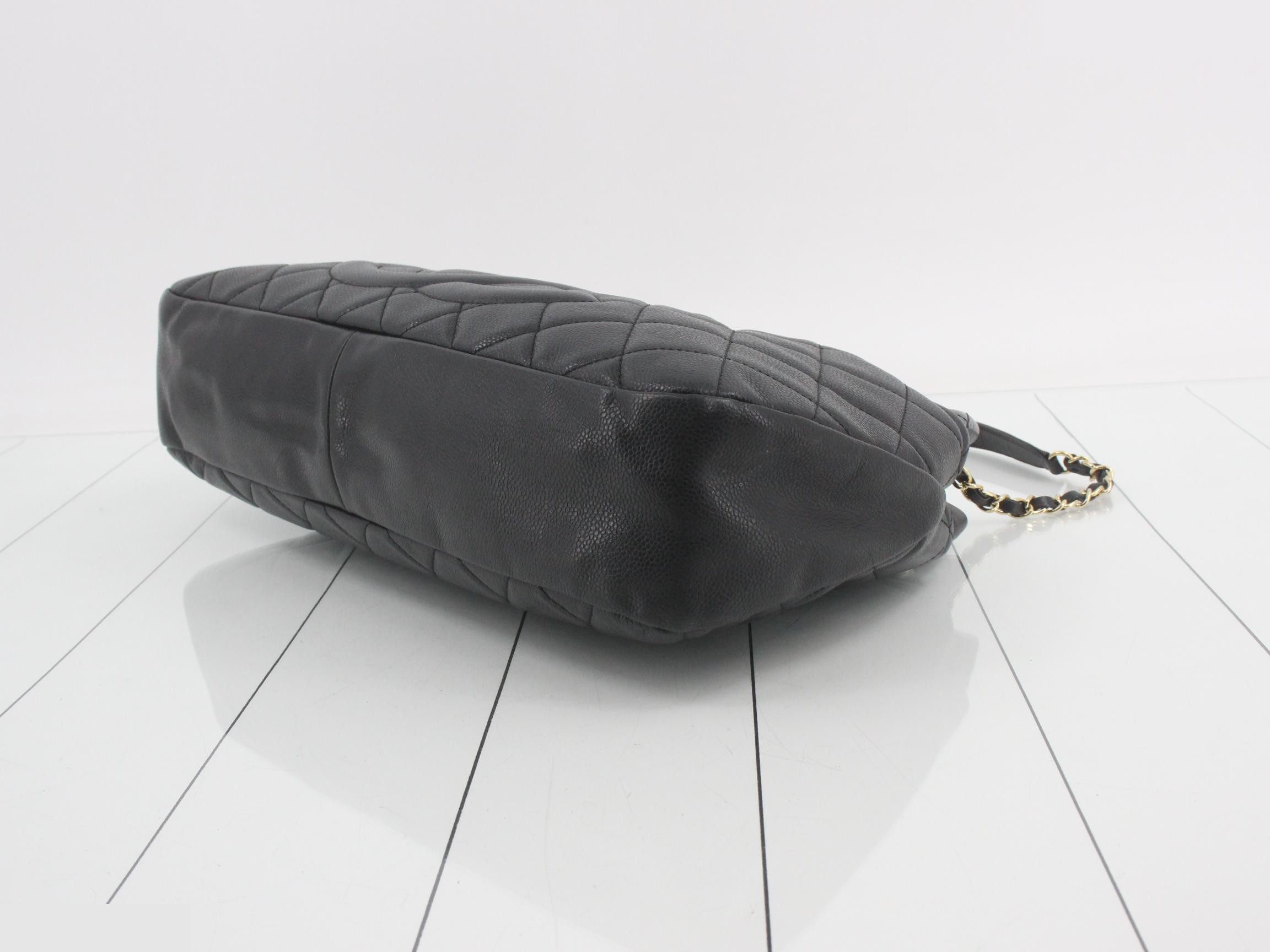 Matelassé Large Chain Hobo, Caviar Leather, Black, Serial Number 17, Card and Seal Included — view 6