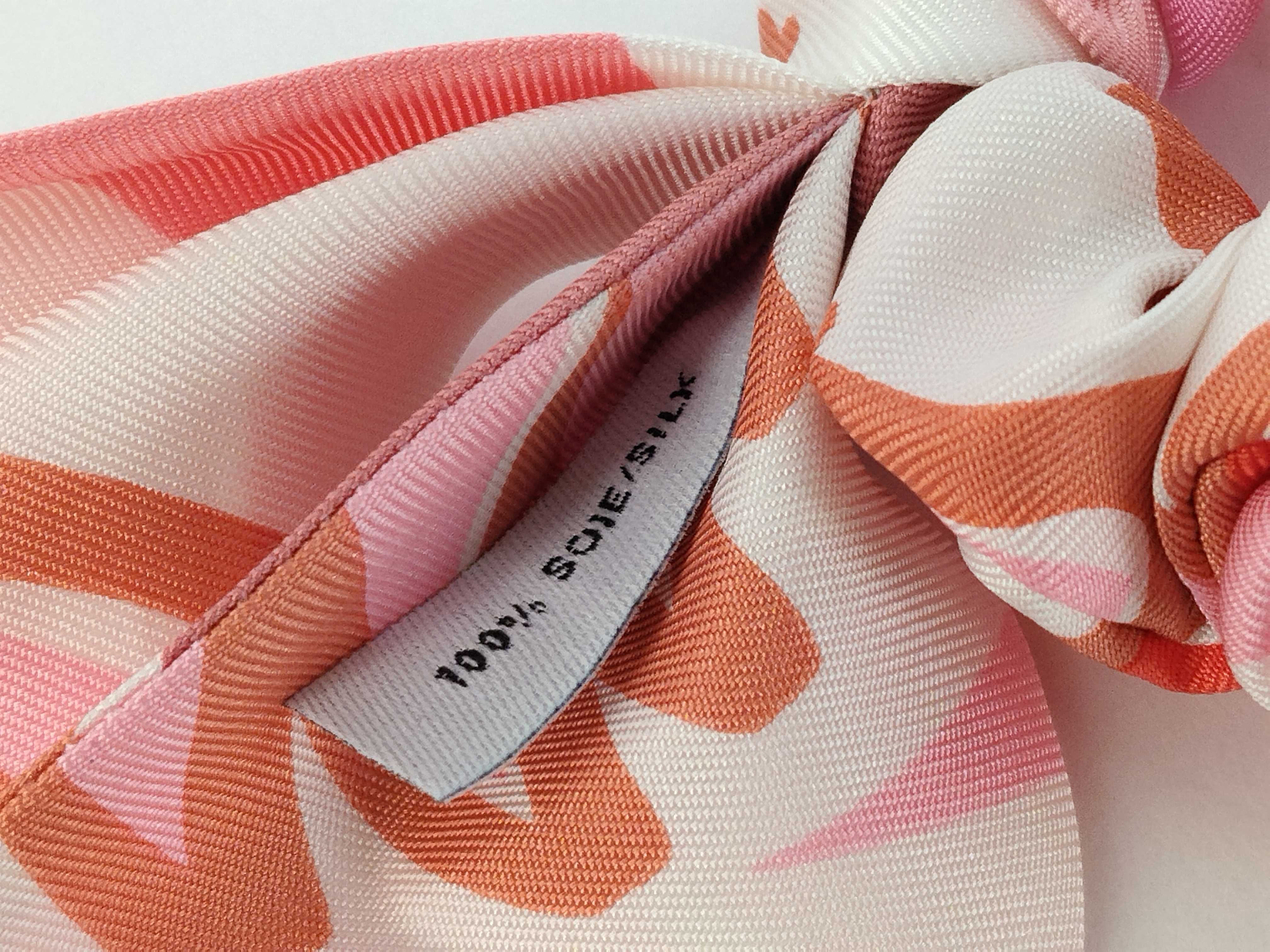 Silk Scrunchie, Pink/White Hair Accessory — view 3