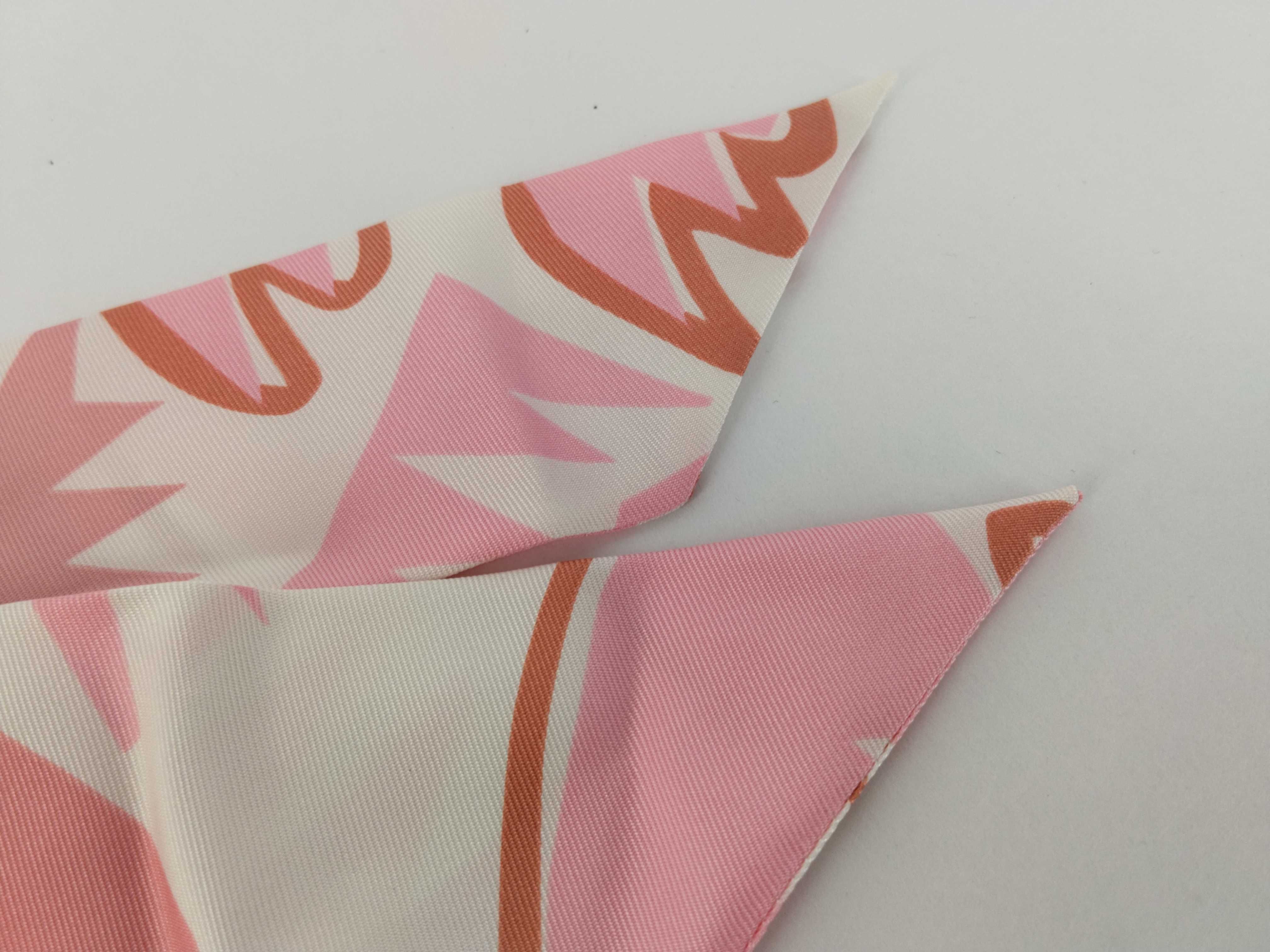 Silk Scrunchie, Pink/White Hair Accessory — view 7