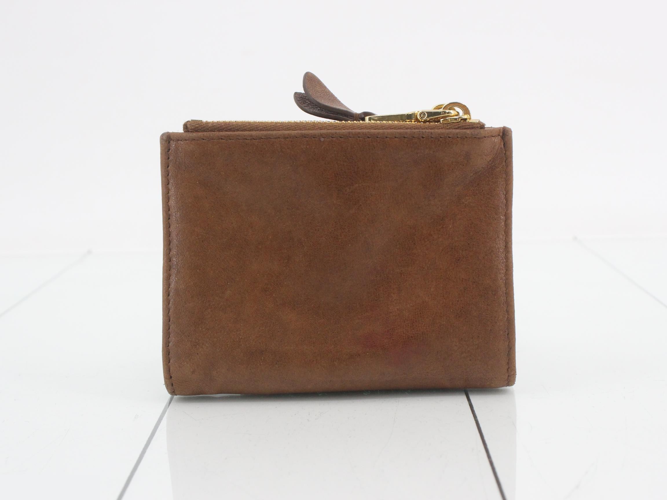Leather bi-fold wallet, brown — view 2