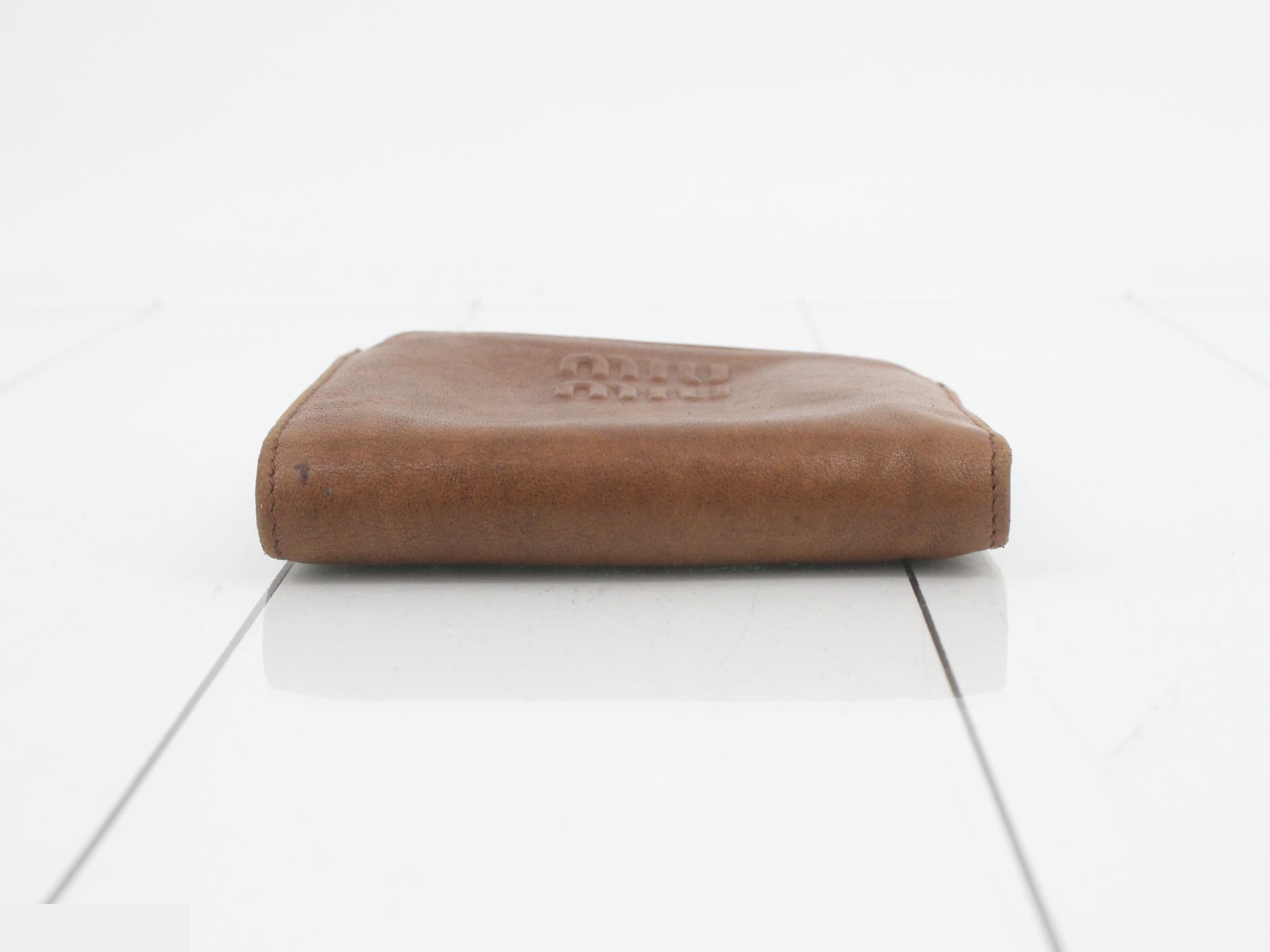 Leather bi-fold wallet, brown — view 3