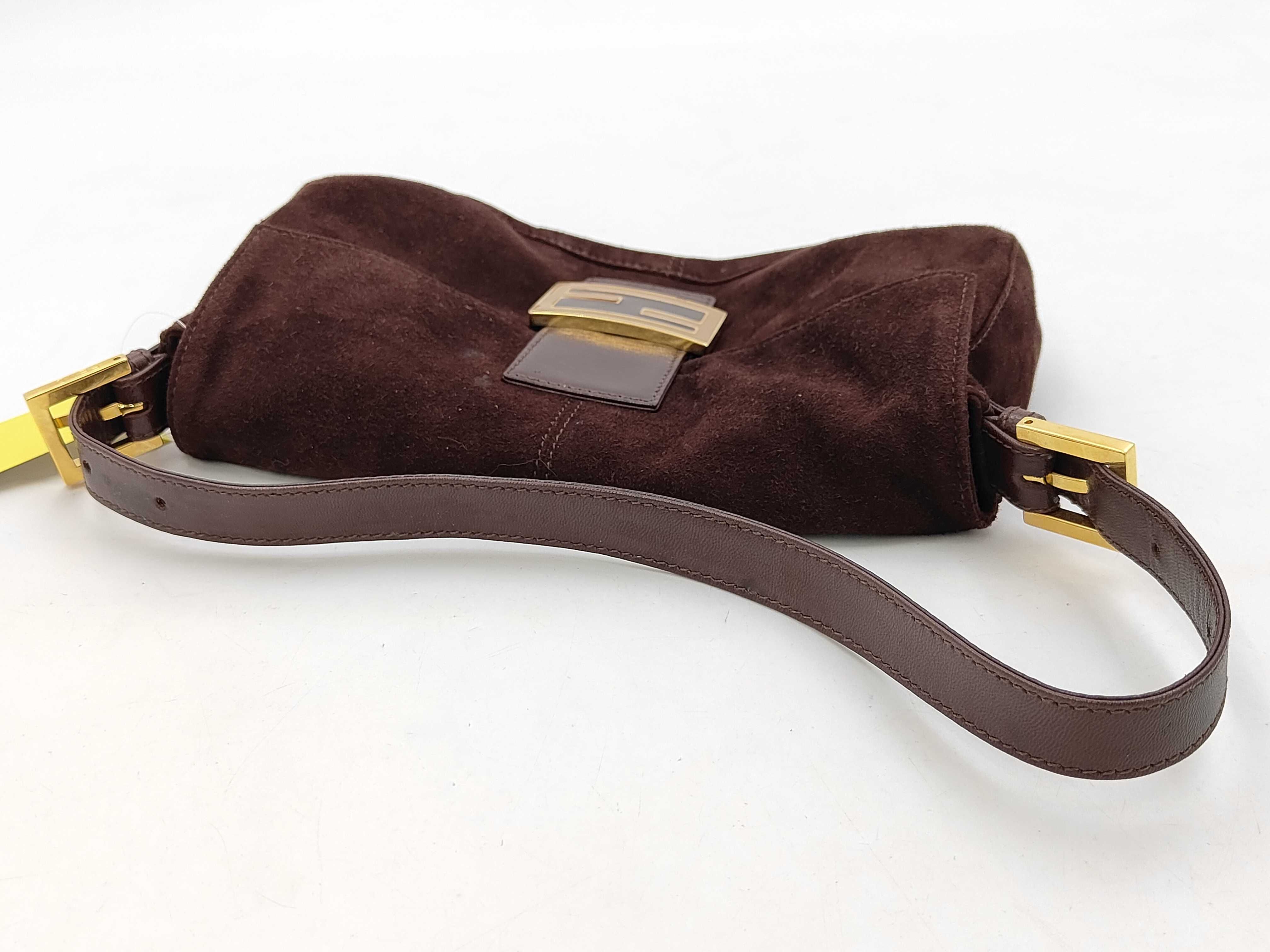 Mamma Bucket/One-Shoulder Bag/Brown/Suede/Gold Hardware — view 3