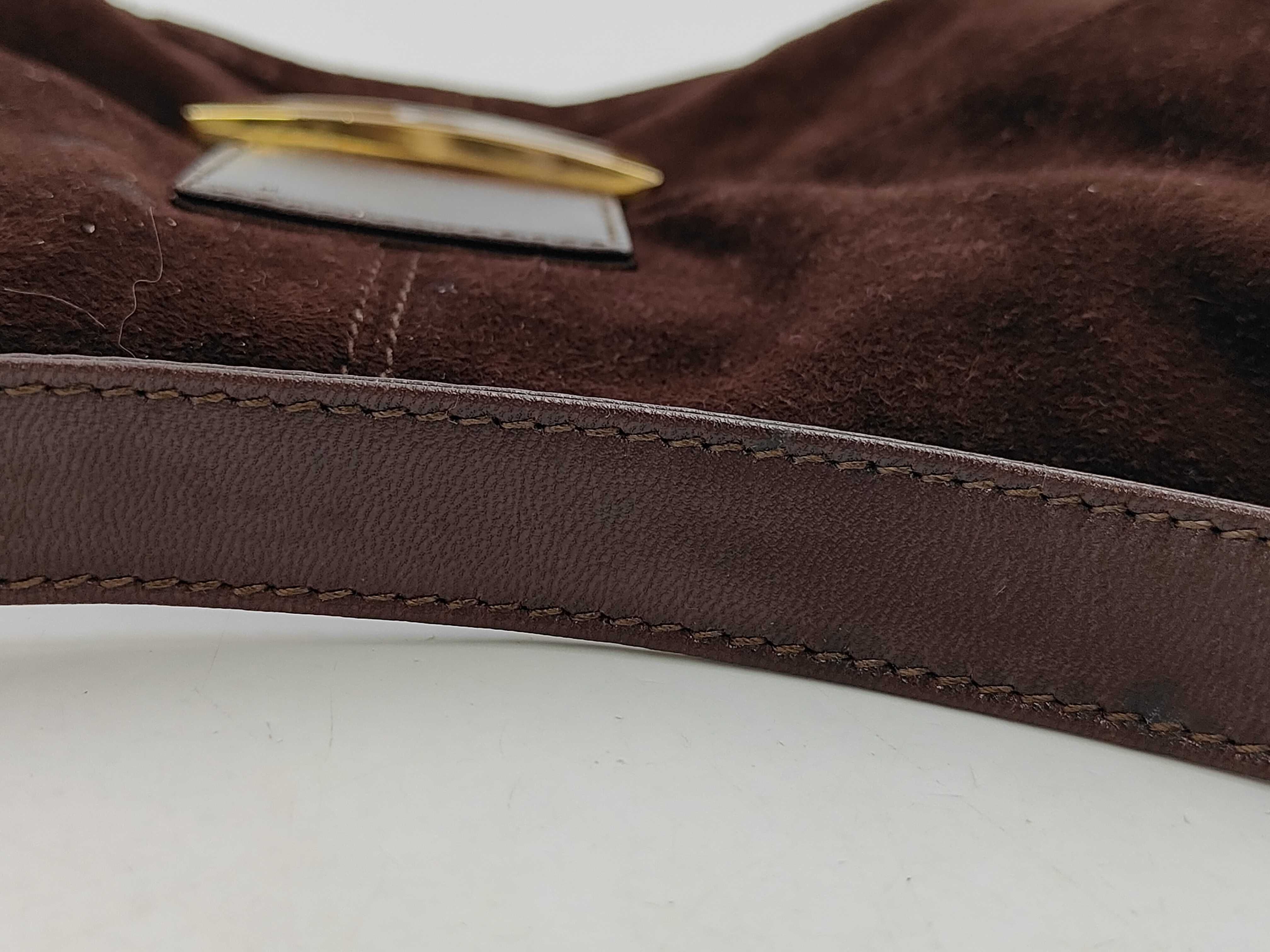Mamma Bucket/One-Shoulder Bag/Brown/Suede/Gold Hardware — view 4